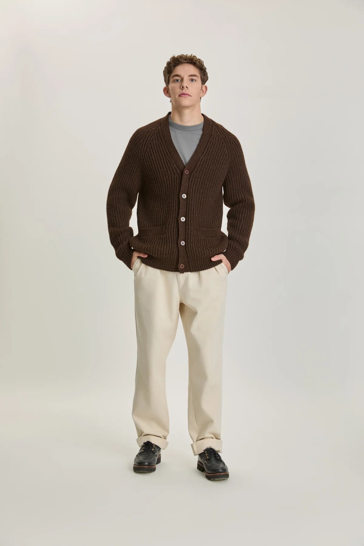 LA PAZ Abreu Brown Wool Cardigan
