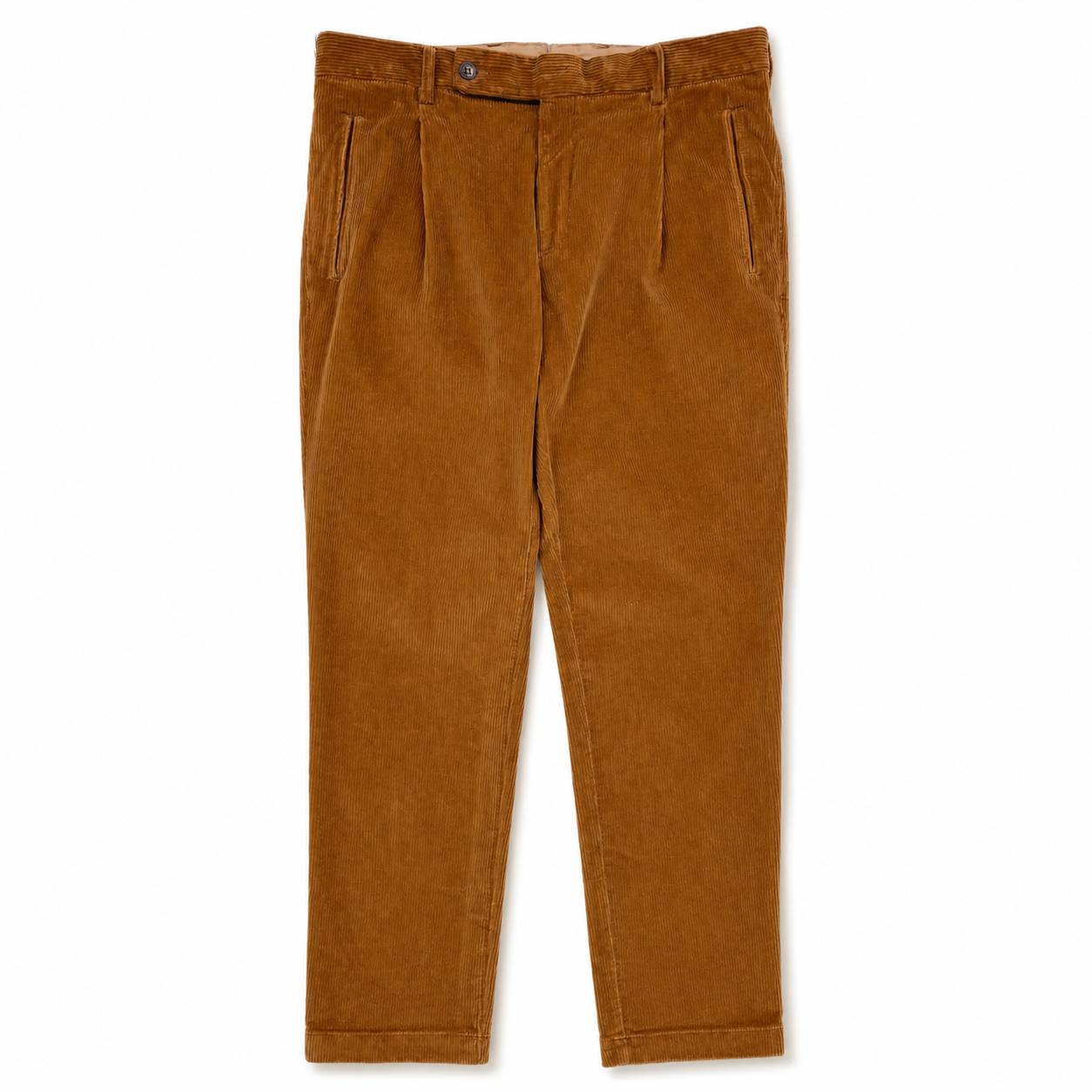 Pantaloni chino plissettati in velluto a coste FRESH in biscotto