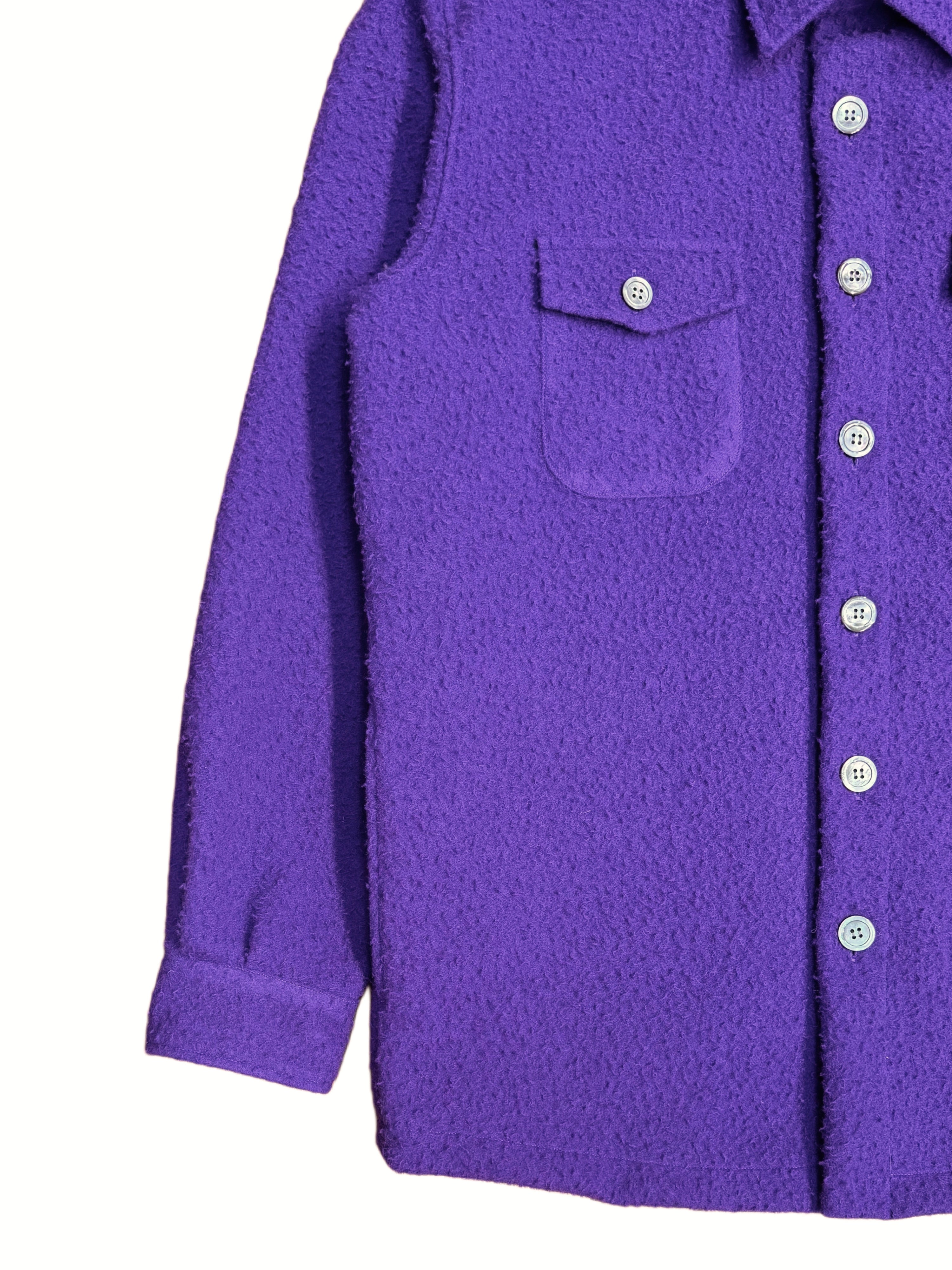 FRESH Casentino Wool Overshirt in Purple