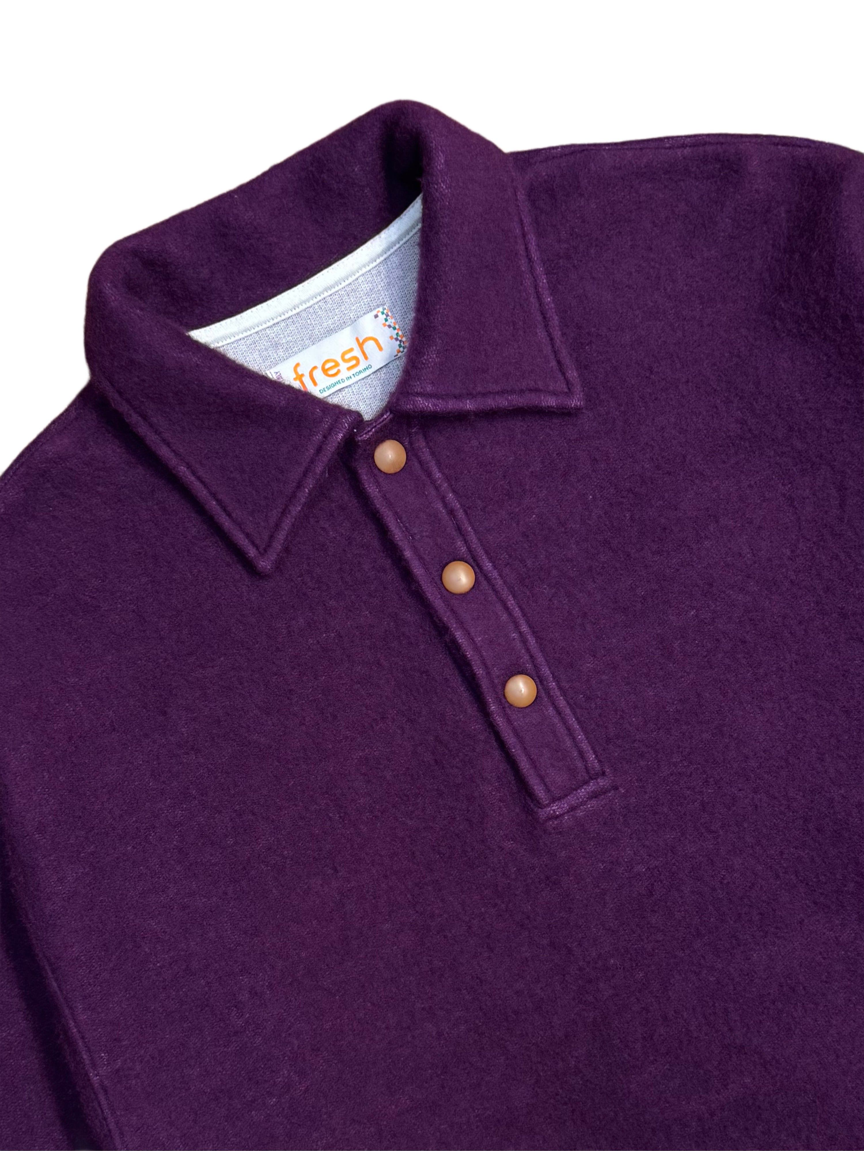 FRESH Bamboo Polo Sweater In Purple