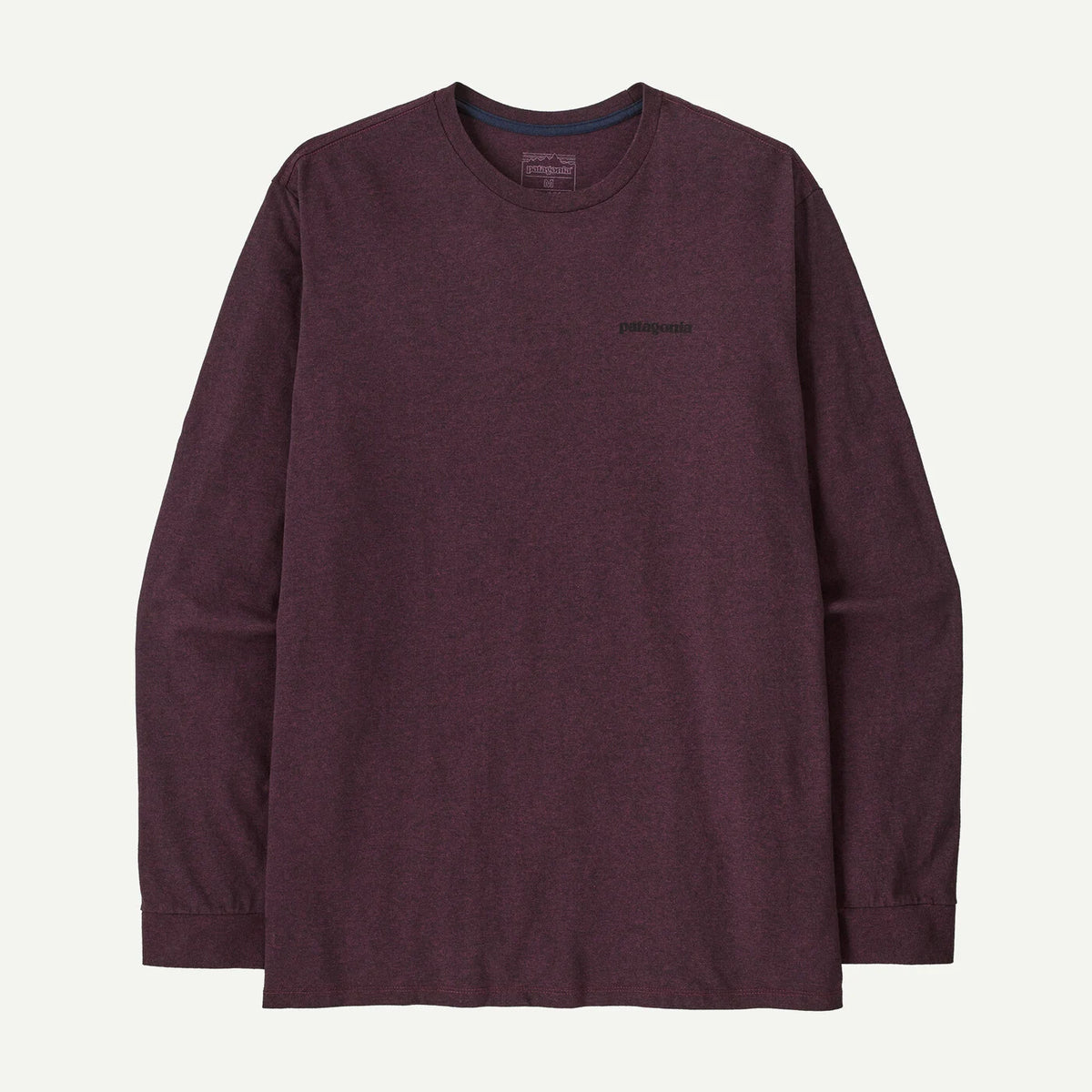 PATAGONIA Men's Long-Sleeved P-6 Logo Responsibili-Tee® Berry Fig