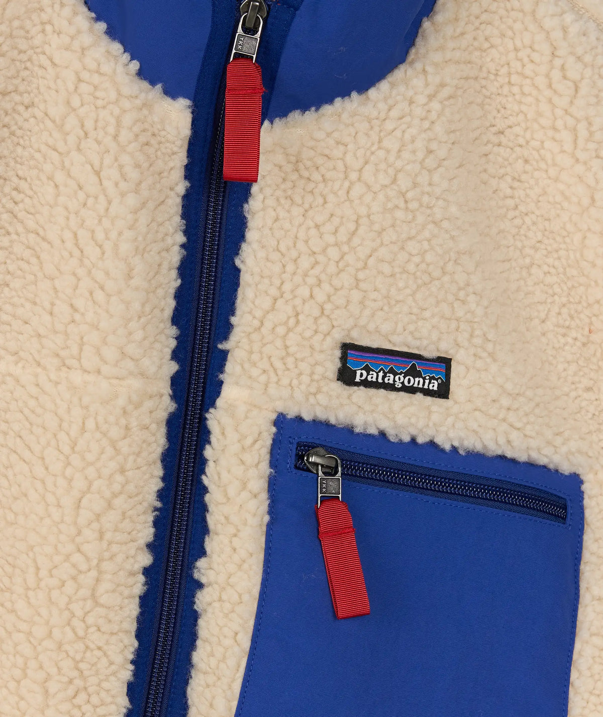 PATAGONIA Men's Classic Retro-X® Fleece Vest Dark Natural White Cobalt Blue