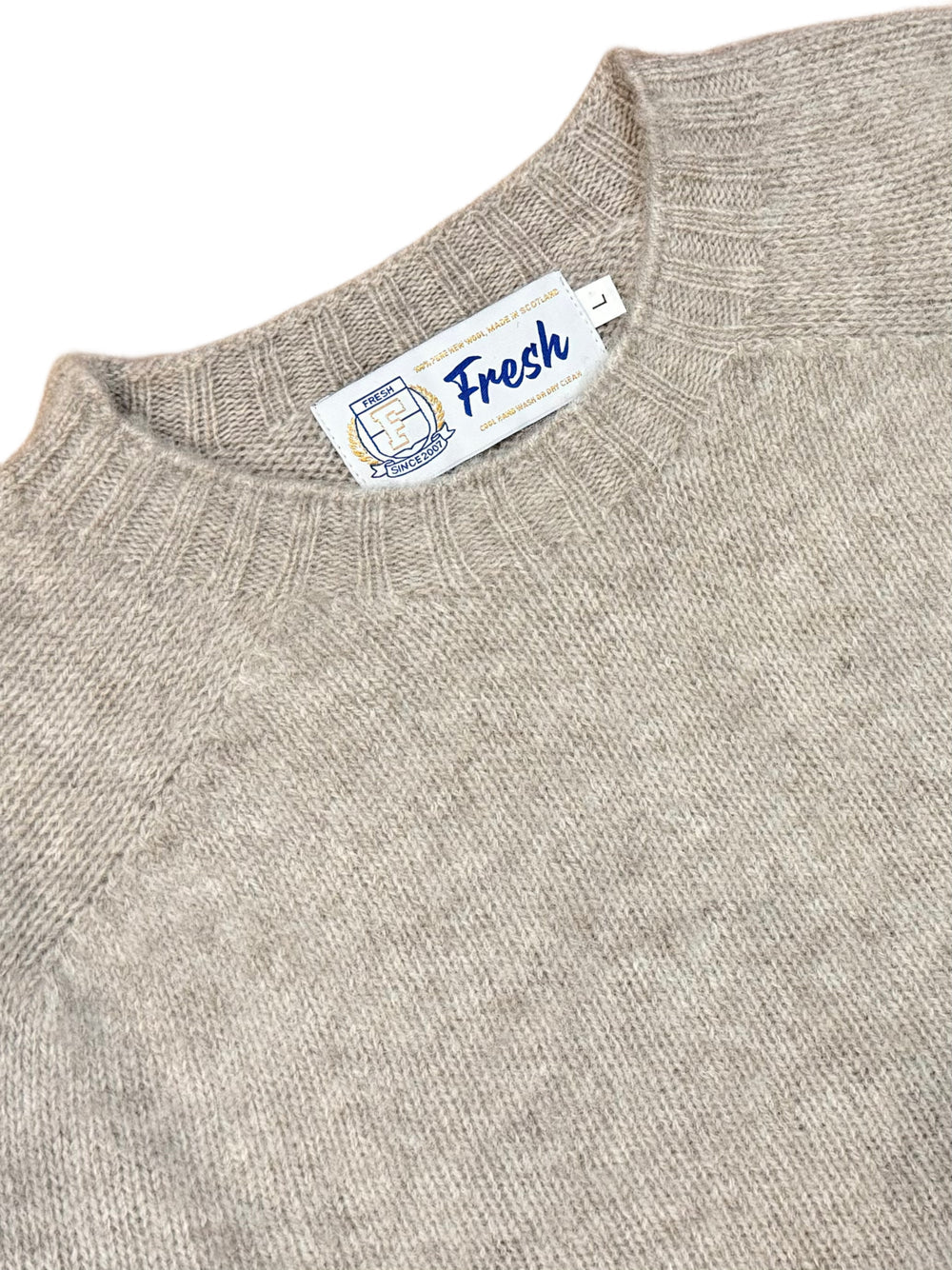 FRESH Sean Shaggy Shetland Wool Jumper In Putty
