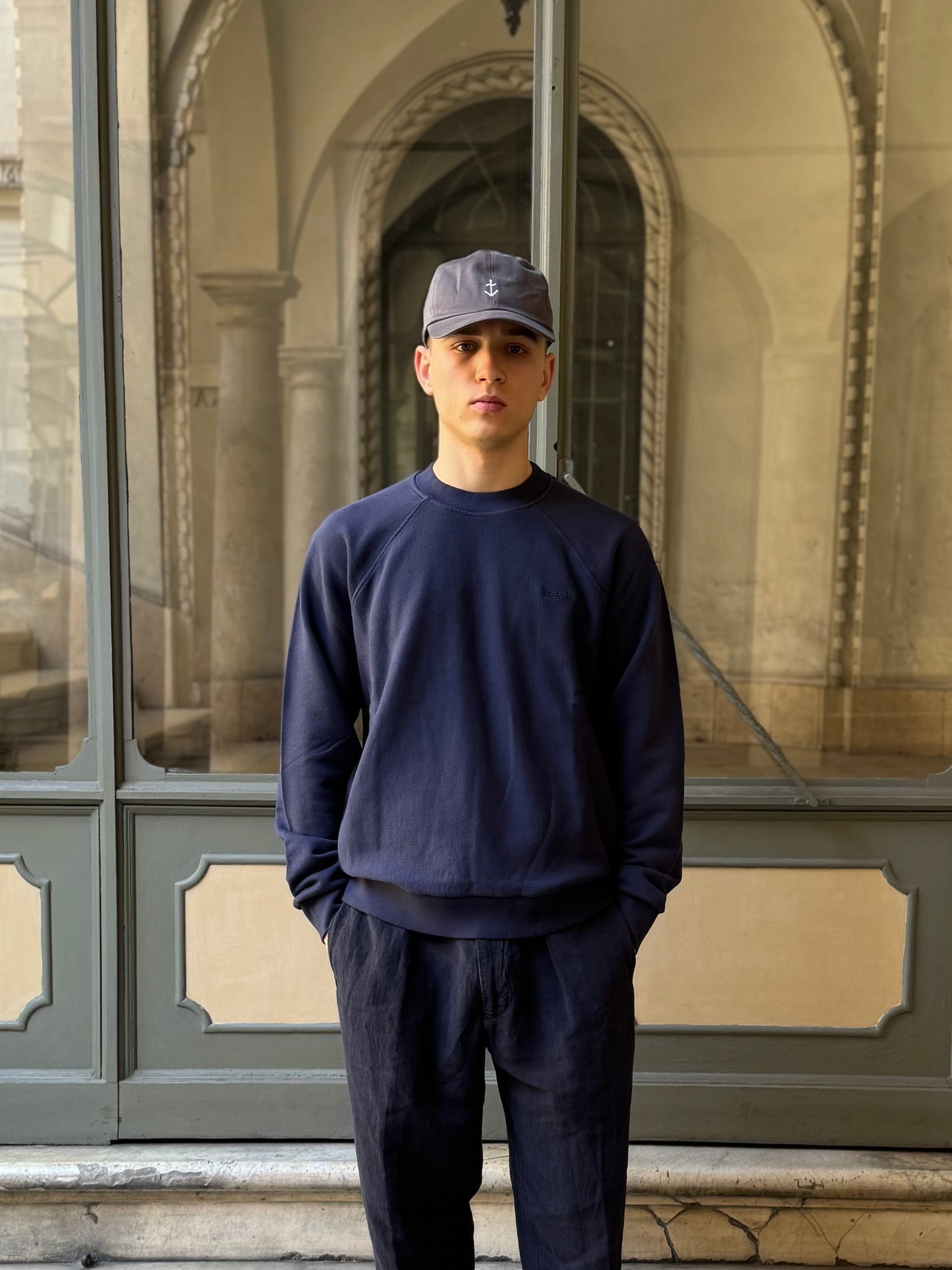 Felpa FRESH Billie in cotone blu navy