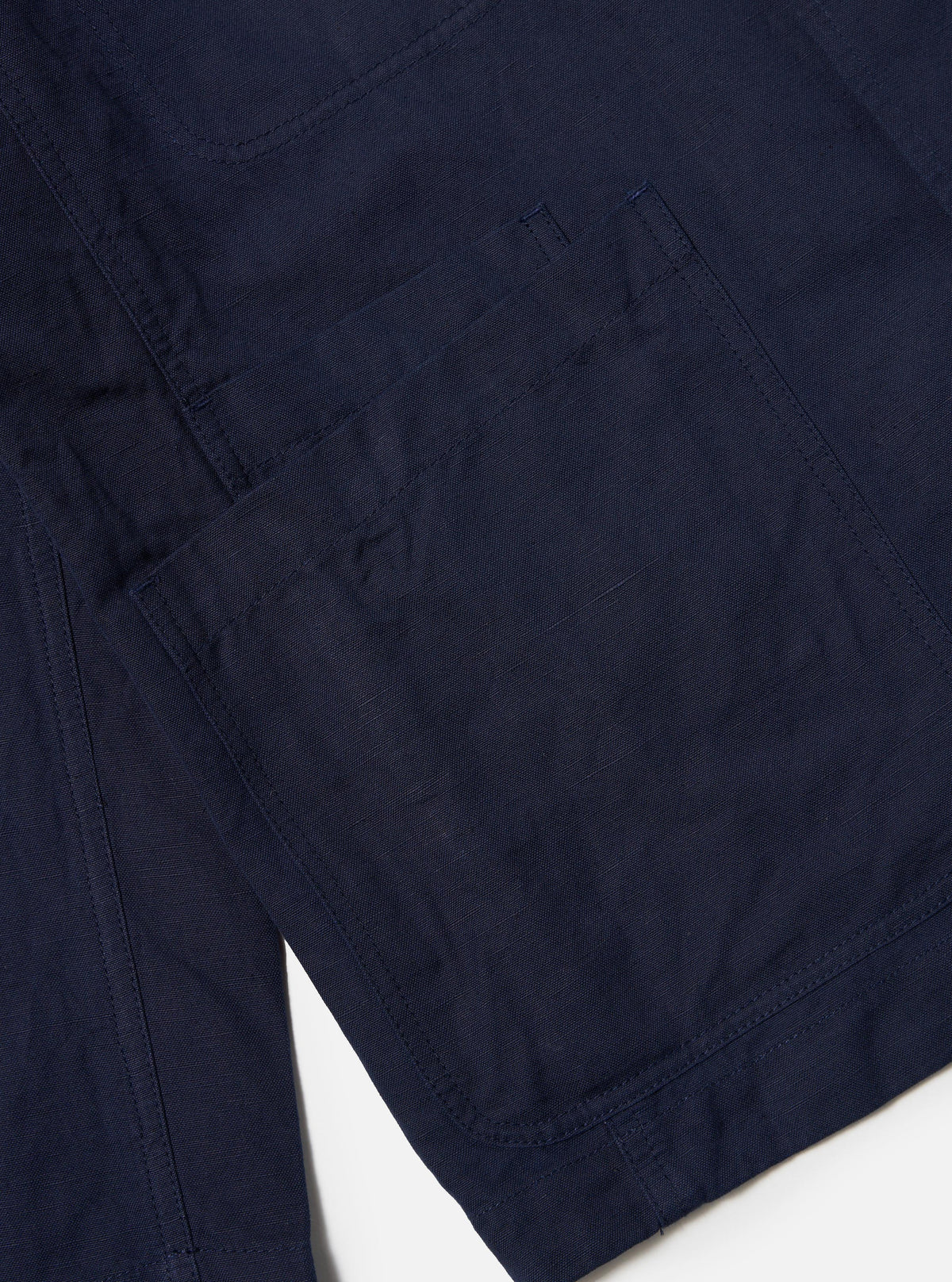 UNIVERSAL WORKS Navy Linen Slub Weave Bakers Jacket
