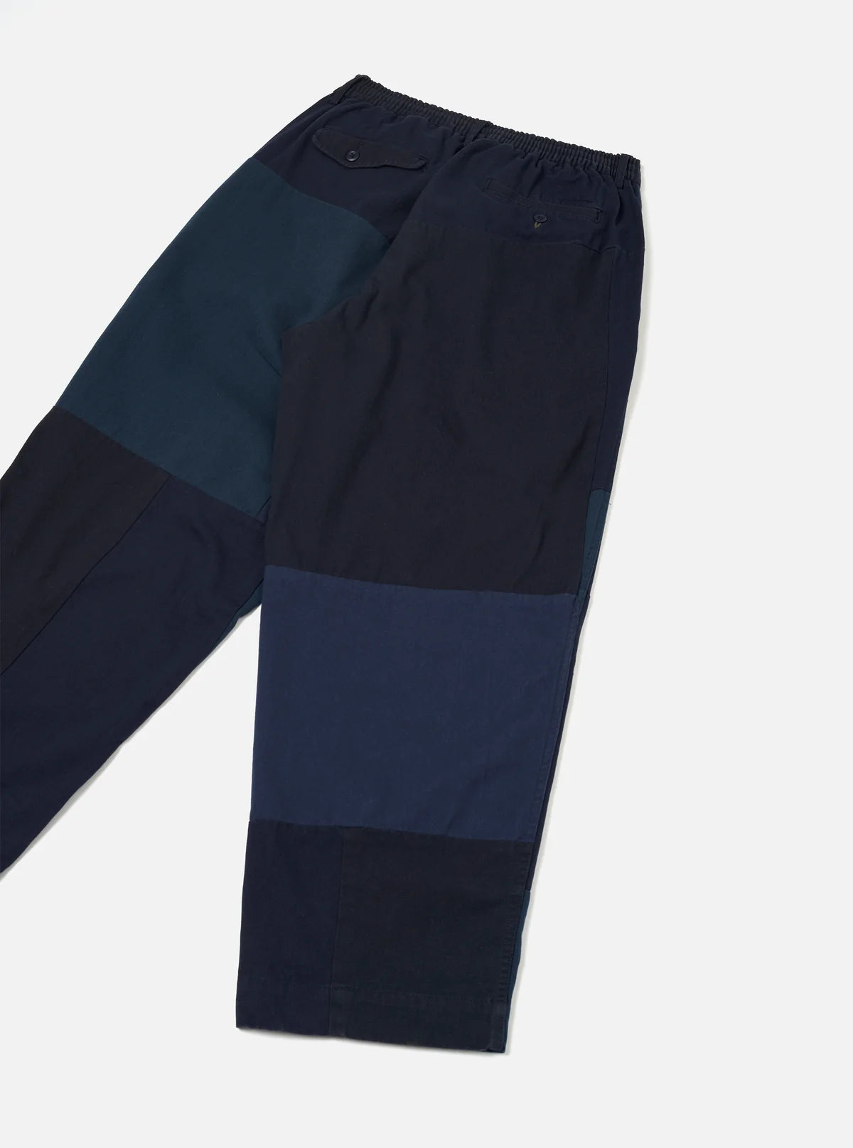 UNIVERSAL WORKS Navy Patchwork Twill Oxford Pant