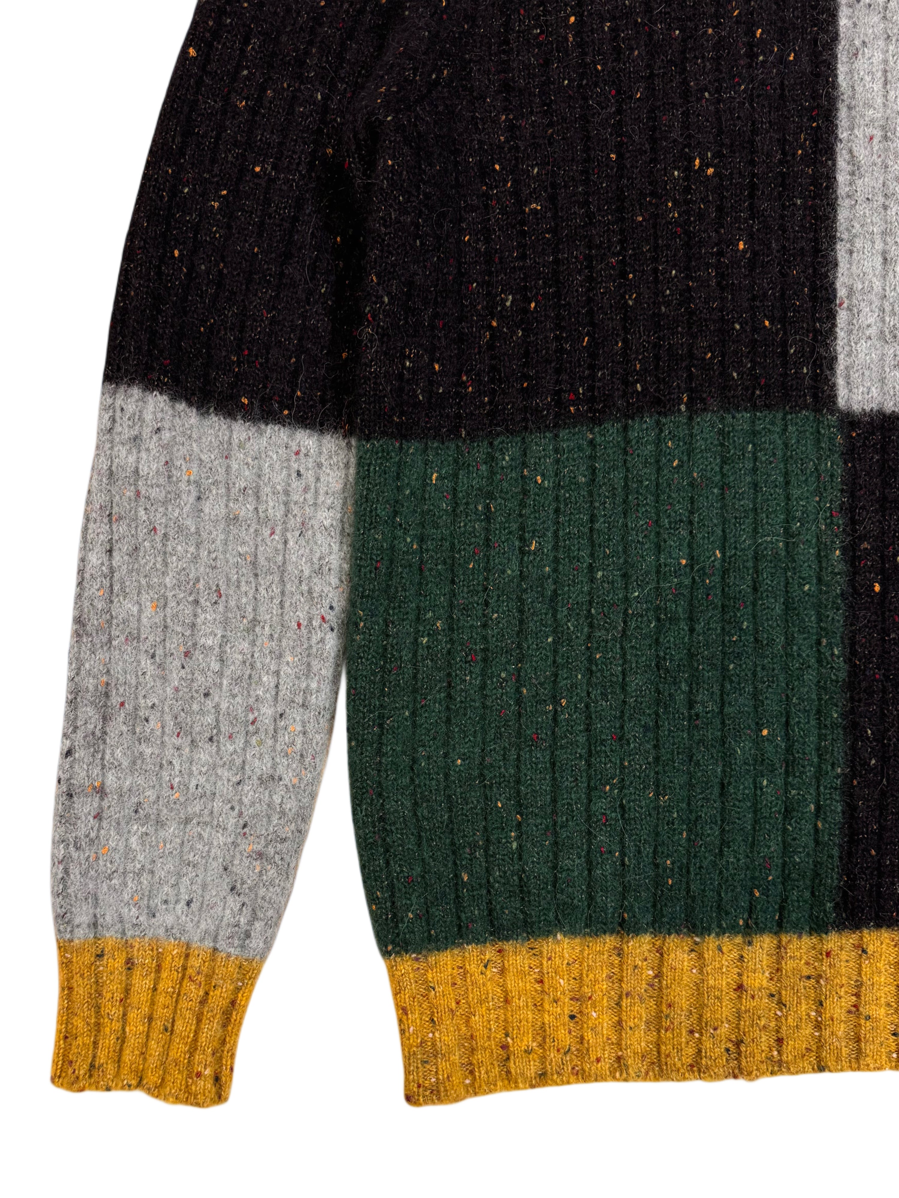 FRESH Issey 2 Multi Colorblock Crew Neck Wool Sweater