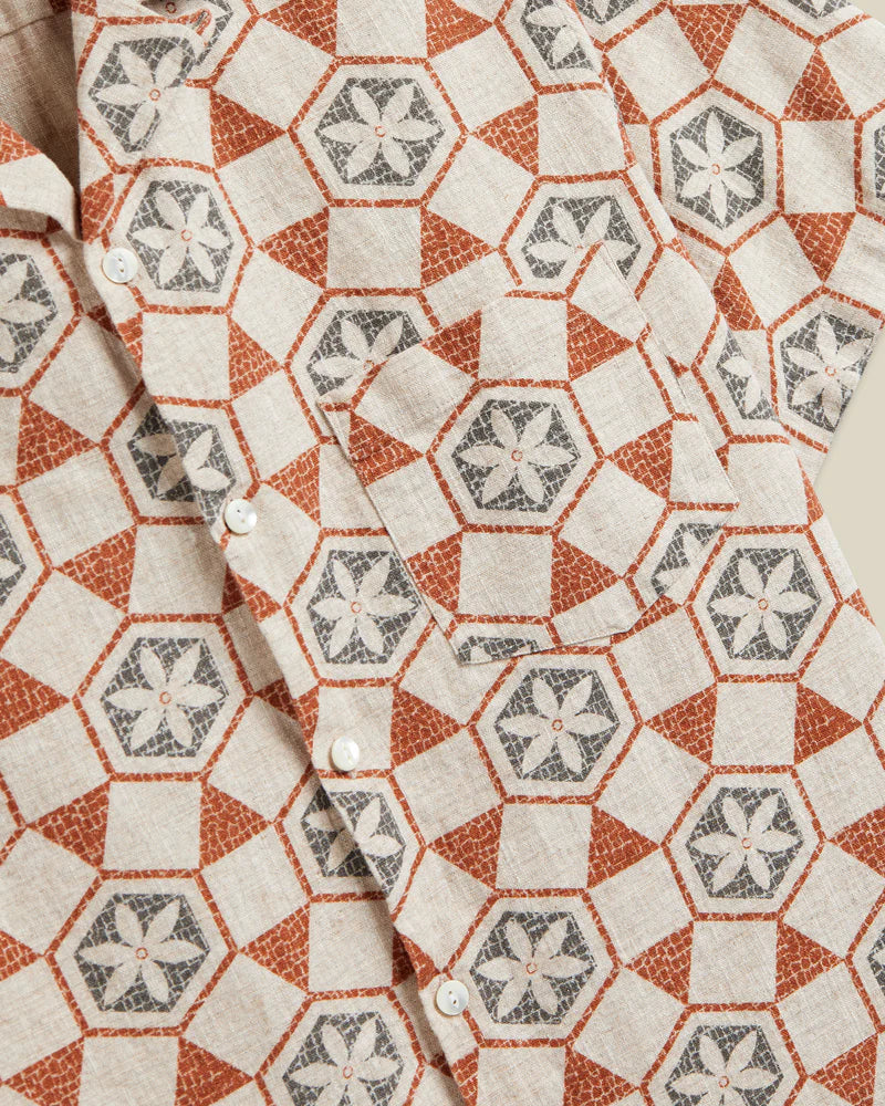 Camicia a maniche corte in flanella portoghese Pavement