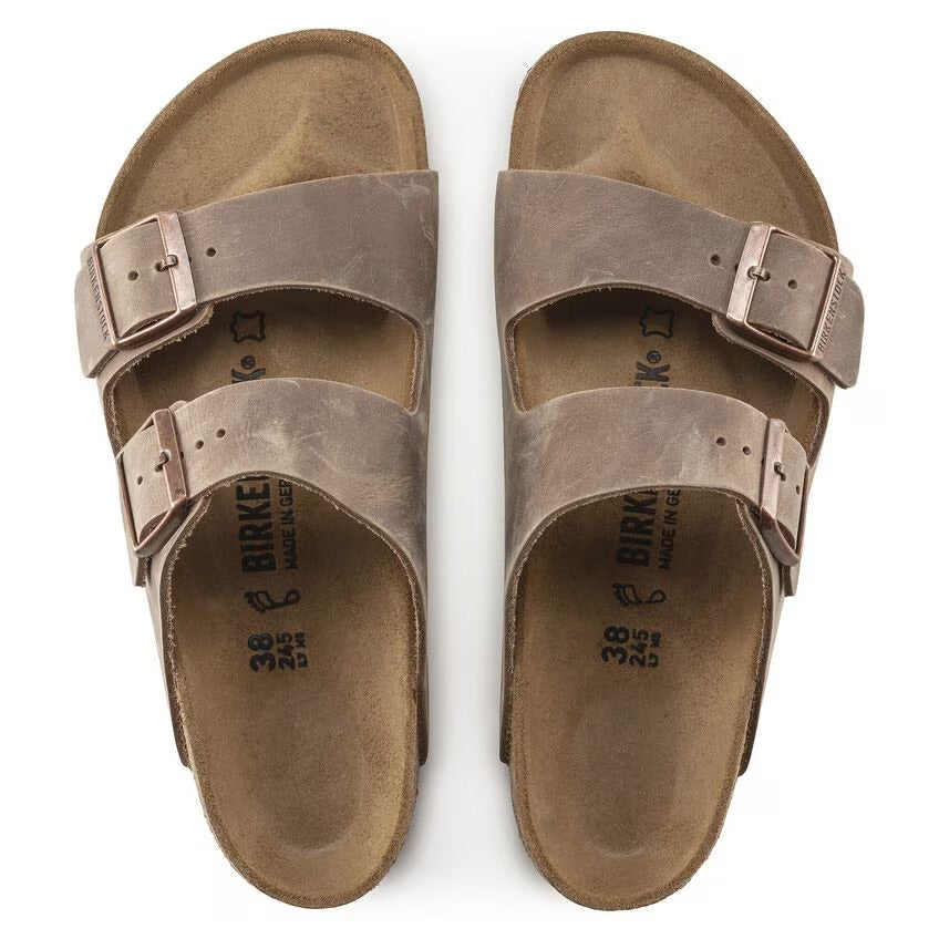 BIRKENSTOCK Arizona BS Pelle oliata color cachi sbiadito, vestibilità stretta