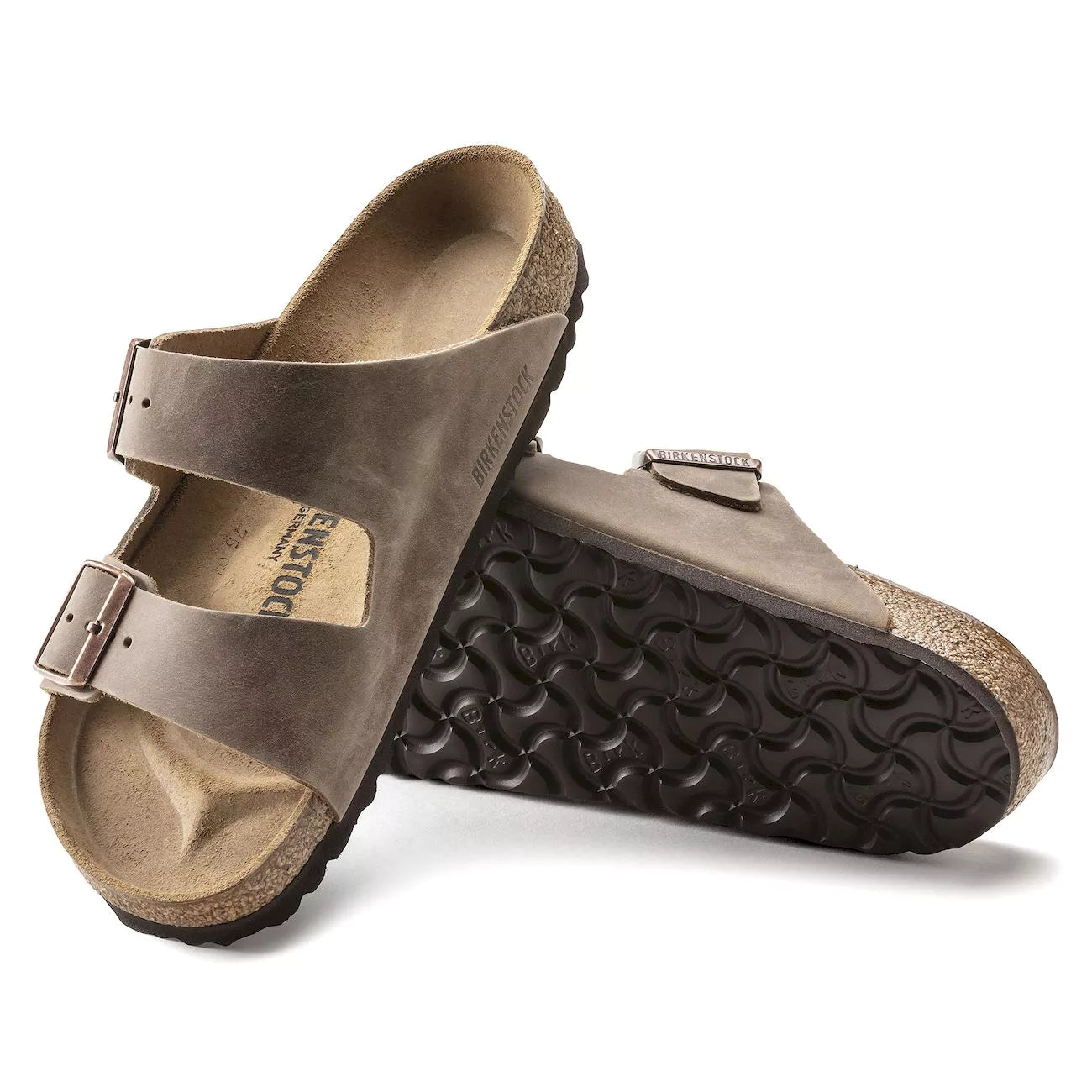 BIRKENSTOCK Arizona BS Pelle oliata color cachi sbiadito, vestibilità stretta