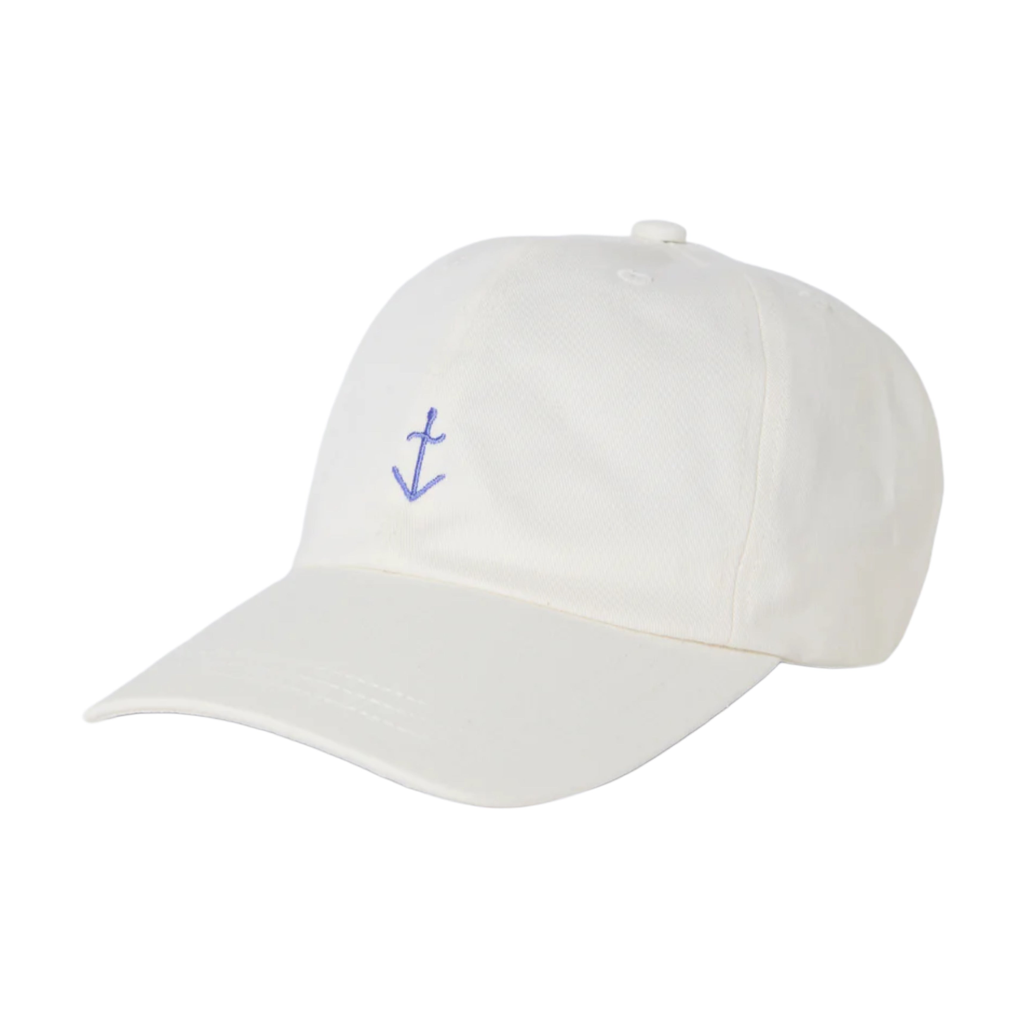 Cappellino in Cotone LA PAZ Santos con Logo Blu Vento Bianco Sporco