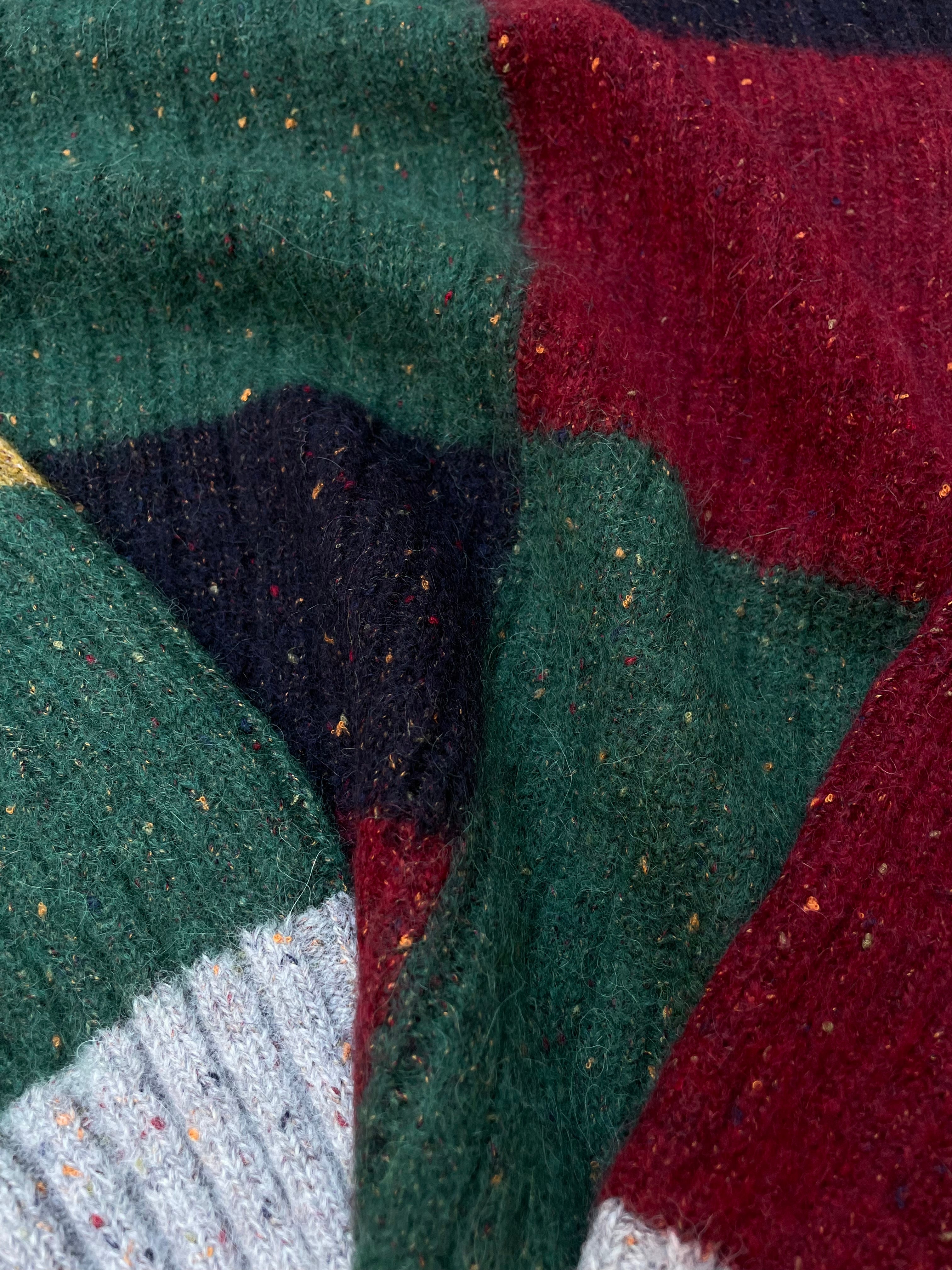 FRESH Issey - Pull en laine à col rond et blocs de couleurs multicolores