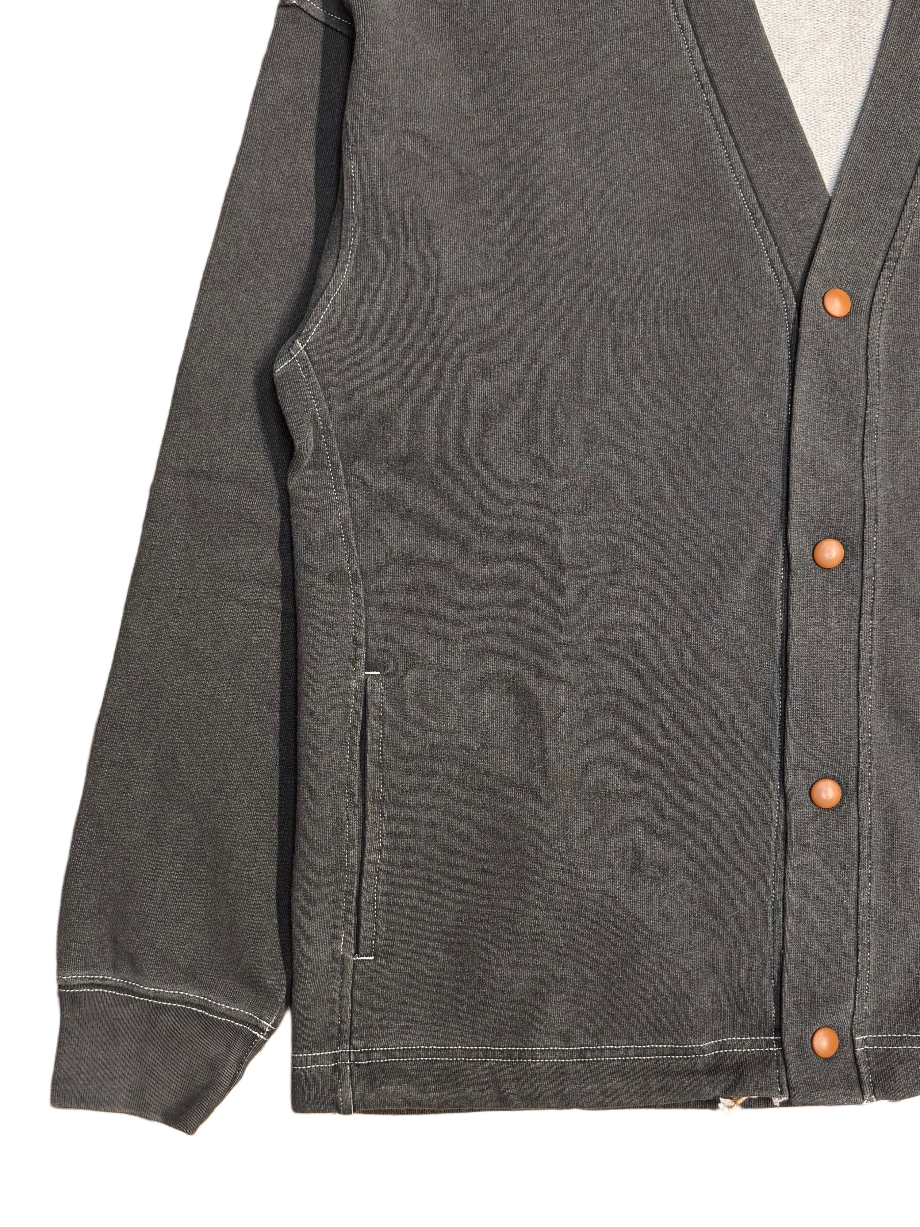 FRESH Tré Plated Cotton Cardigan in Black