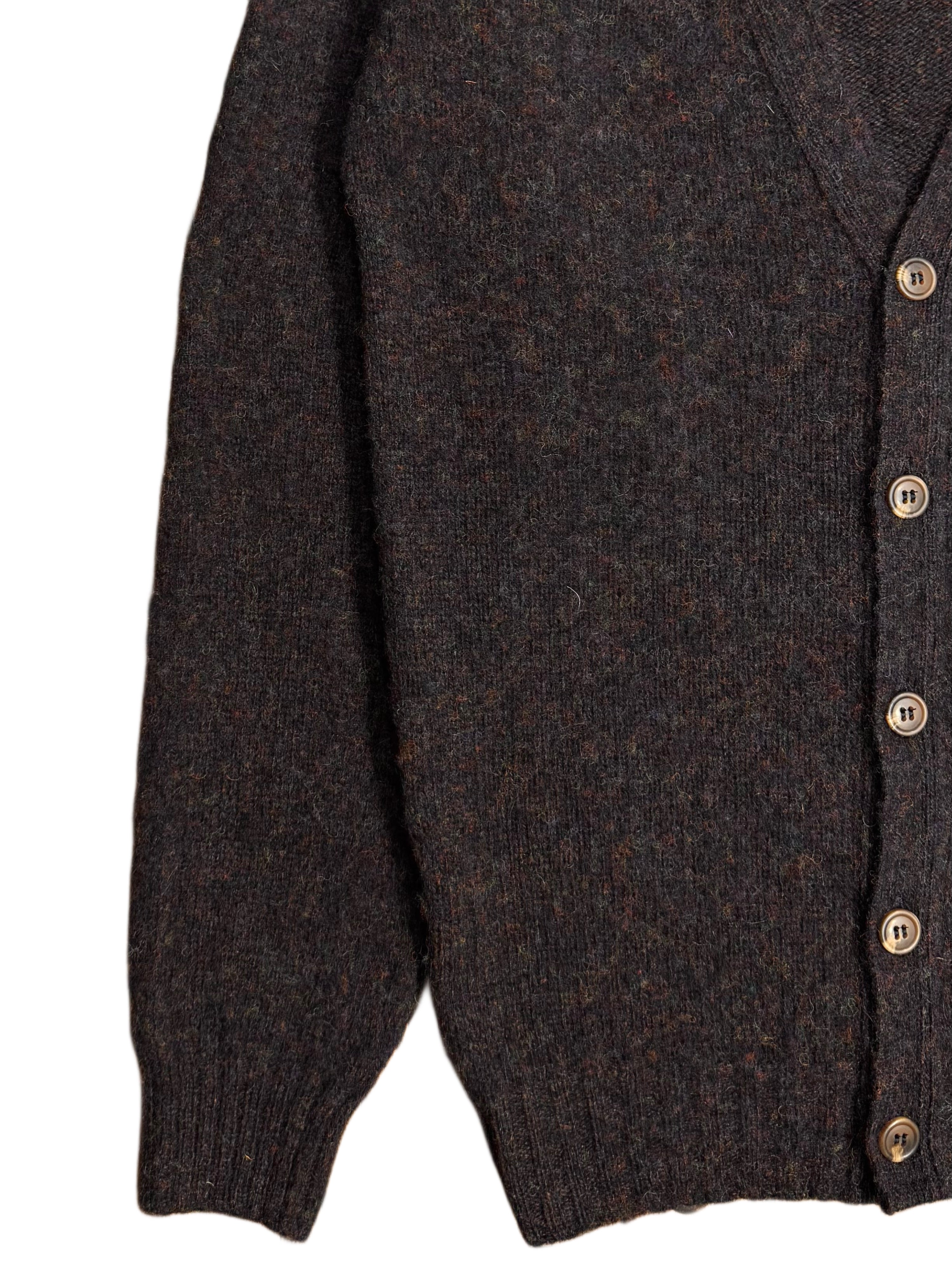 FRESH Dave Shaggy Shetland Wool Cardigan In Volcano