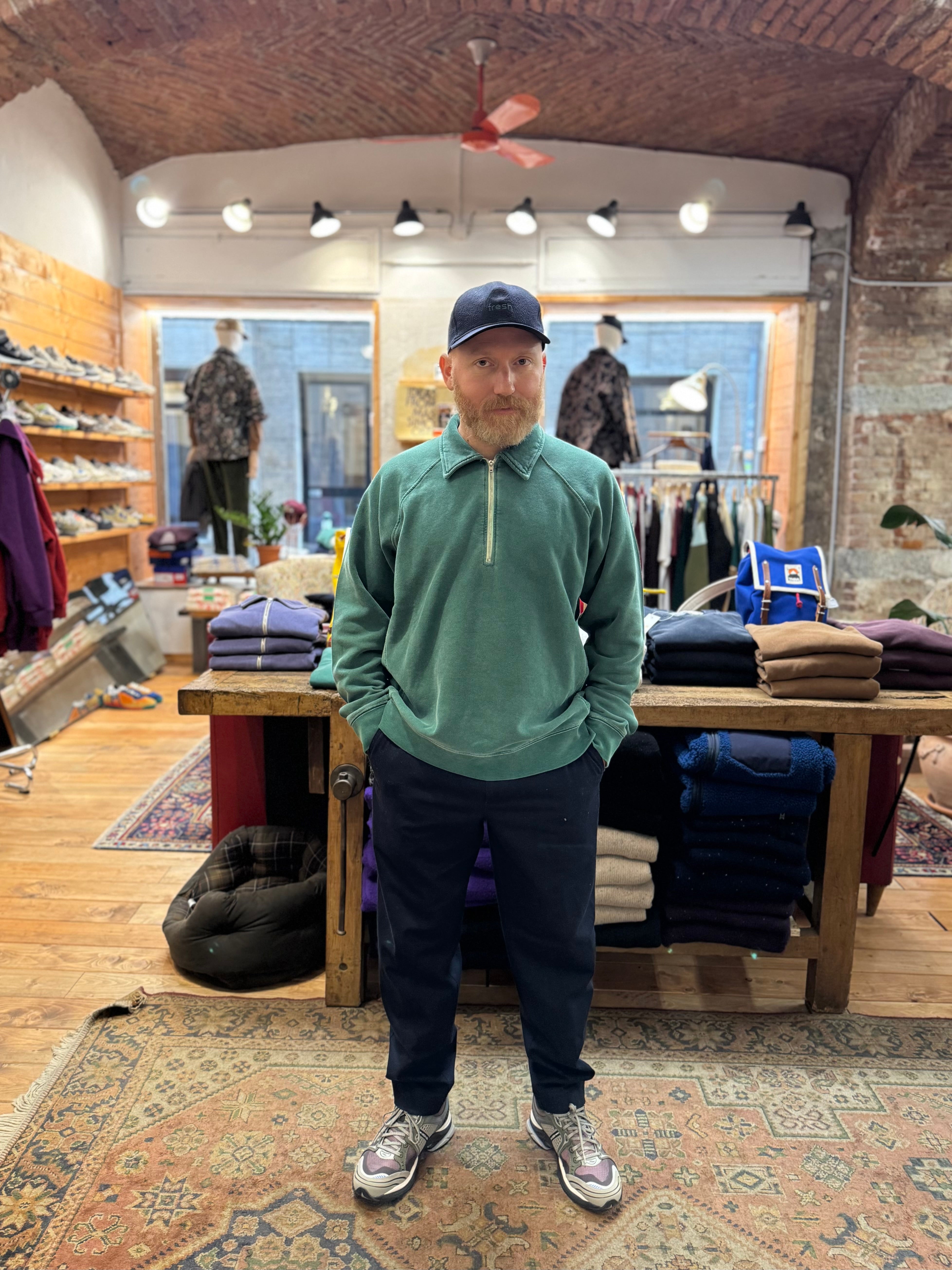 FRESH Ivy Plated Polo Sweatshirt in Green
