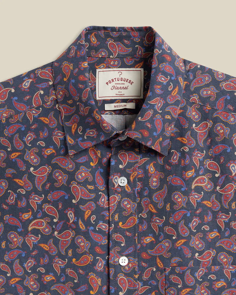 PORTUGUESE FLANNEL Paisley Silk Linen Shirt