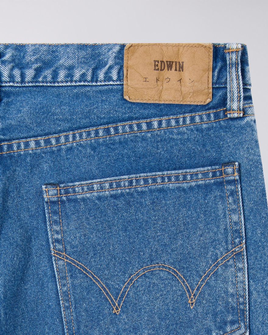EDWIN Loose Jeans Blue Mid Light Used Made In Japan
