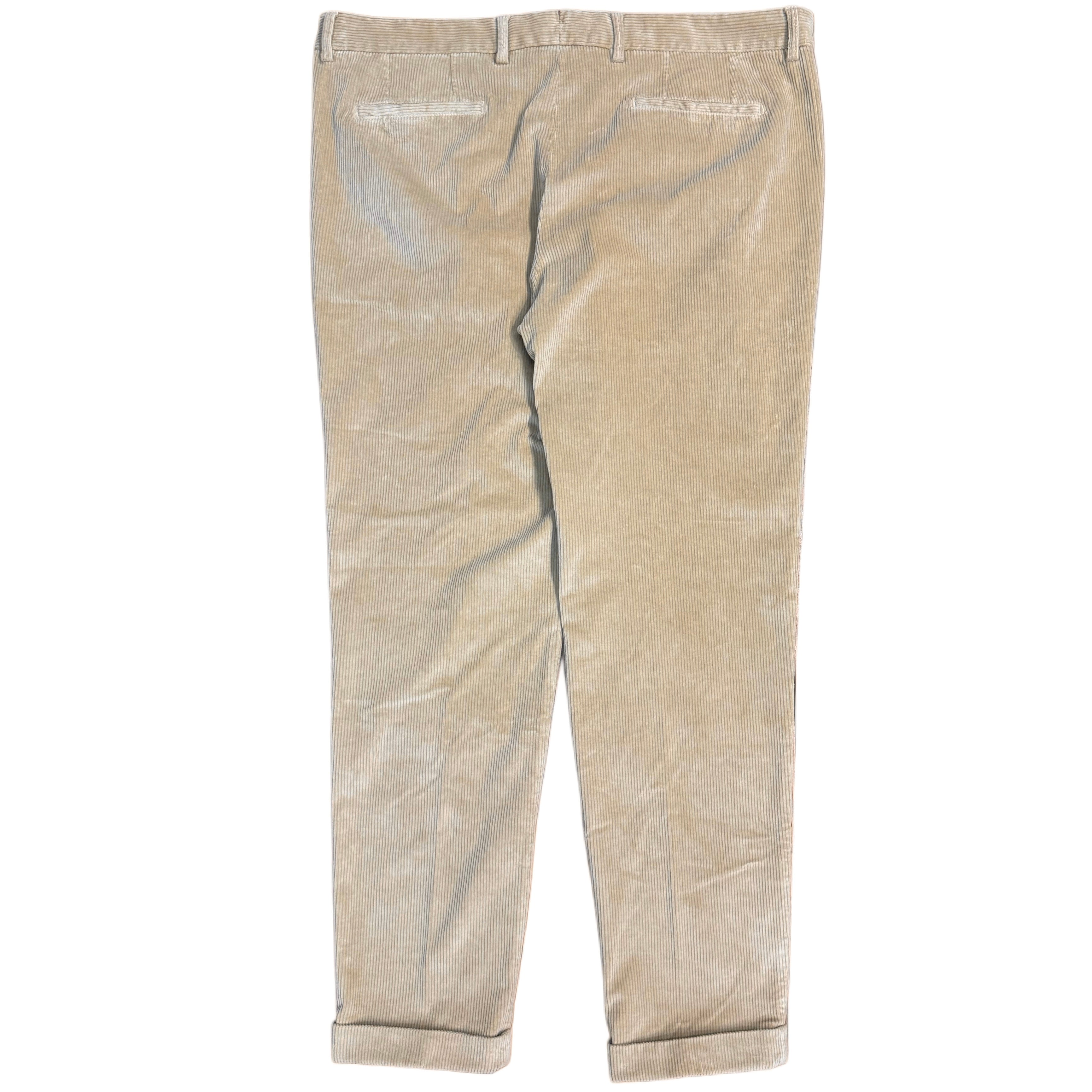 Pantalon chino plissé en velours côtelé FRESH beige