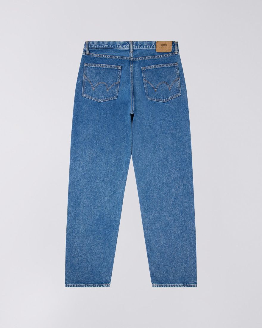 EDWIN Loose Jeans Blue Mid Light Used Made In Japan