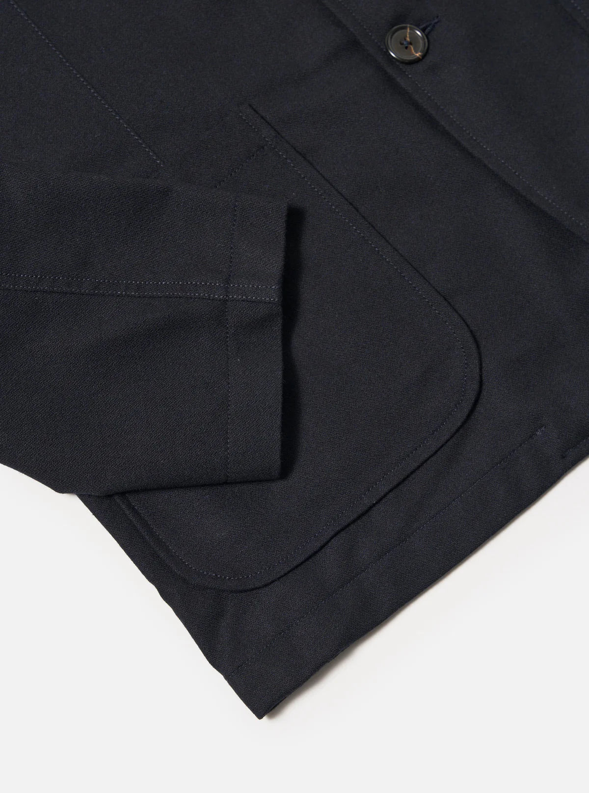 UNIVERSAL WORKS Dark Navy Upcycled Italian Tweed Two Button Jacket