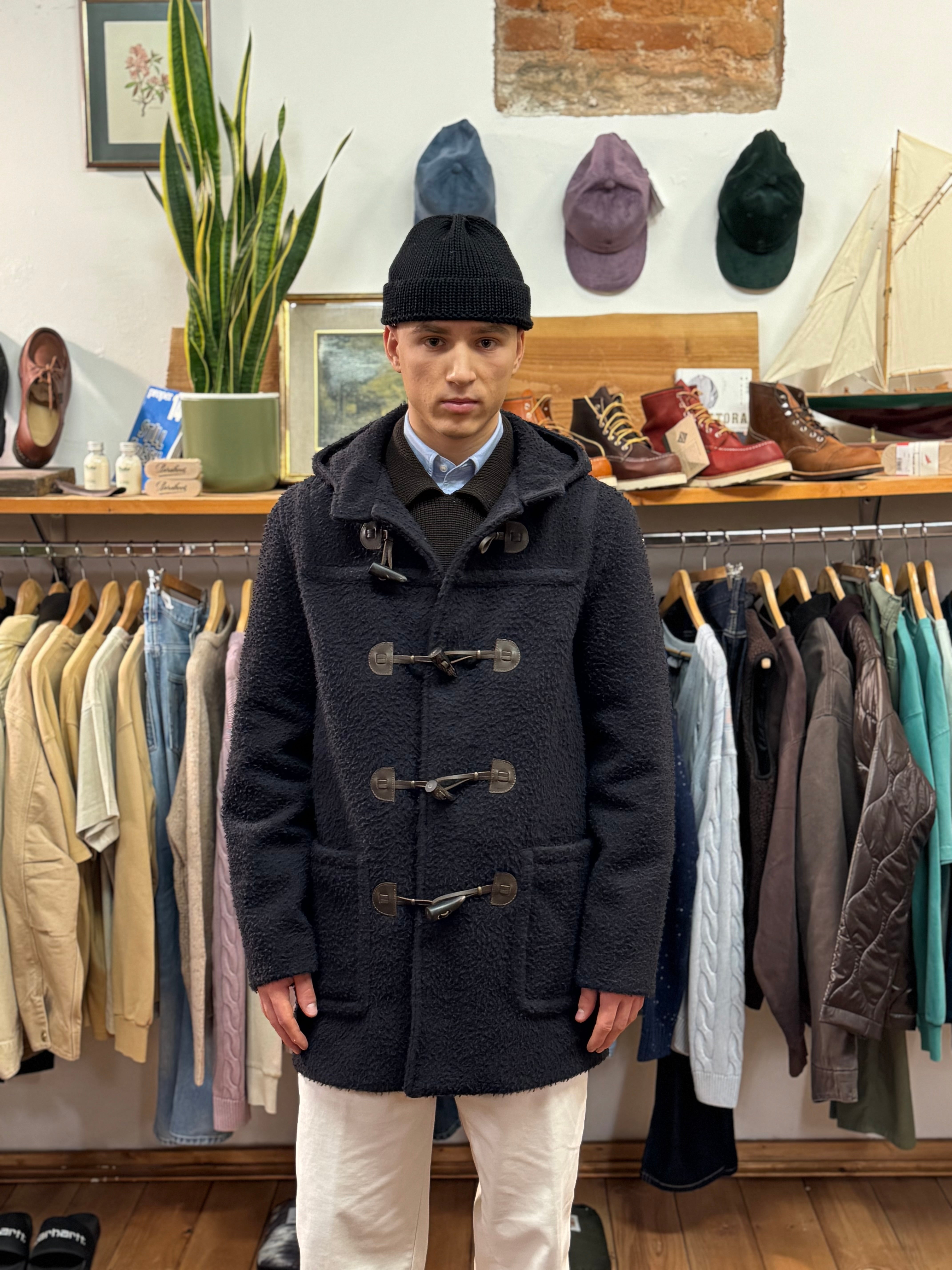 FRESH Montgomery Duffle Coat Casentino Wool in Dark Navy