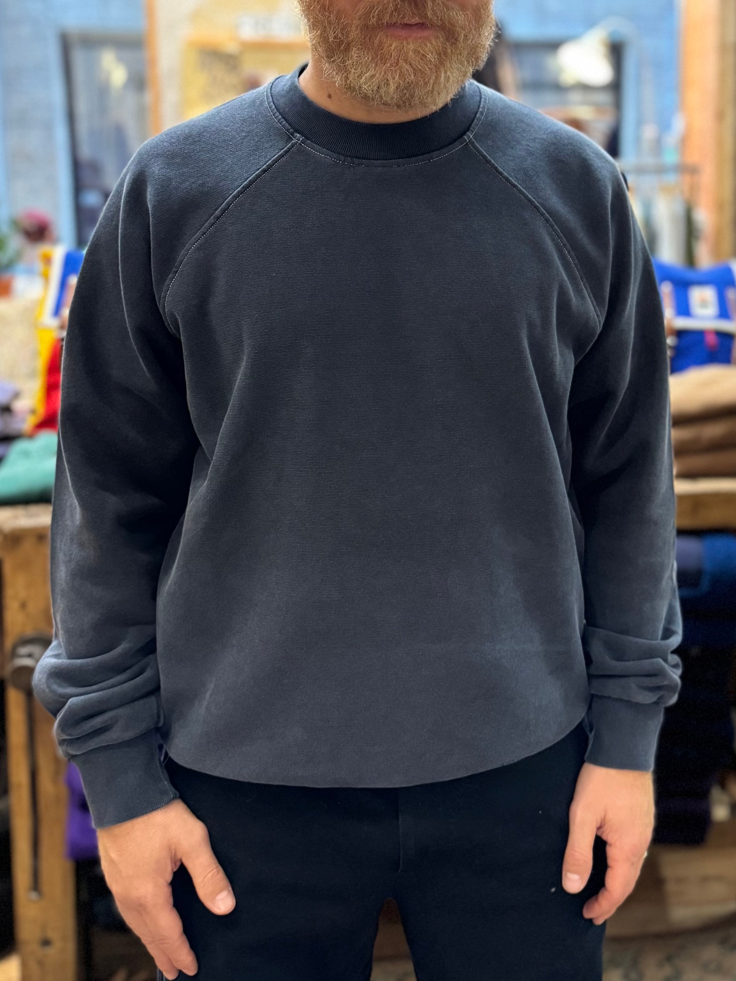 FRESH Billie Plated Cotton Sweatshirt in Night Blue