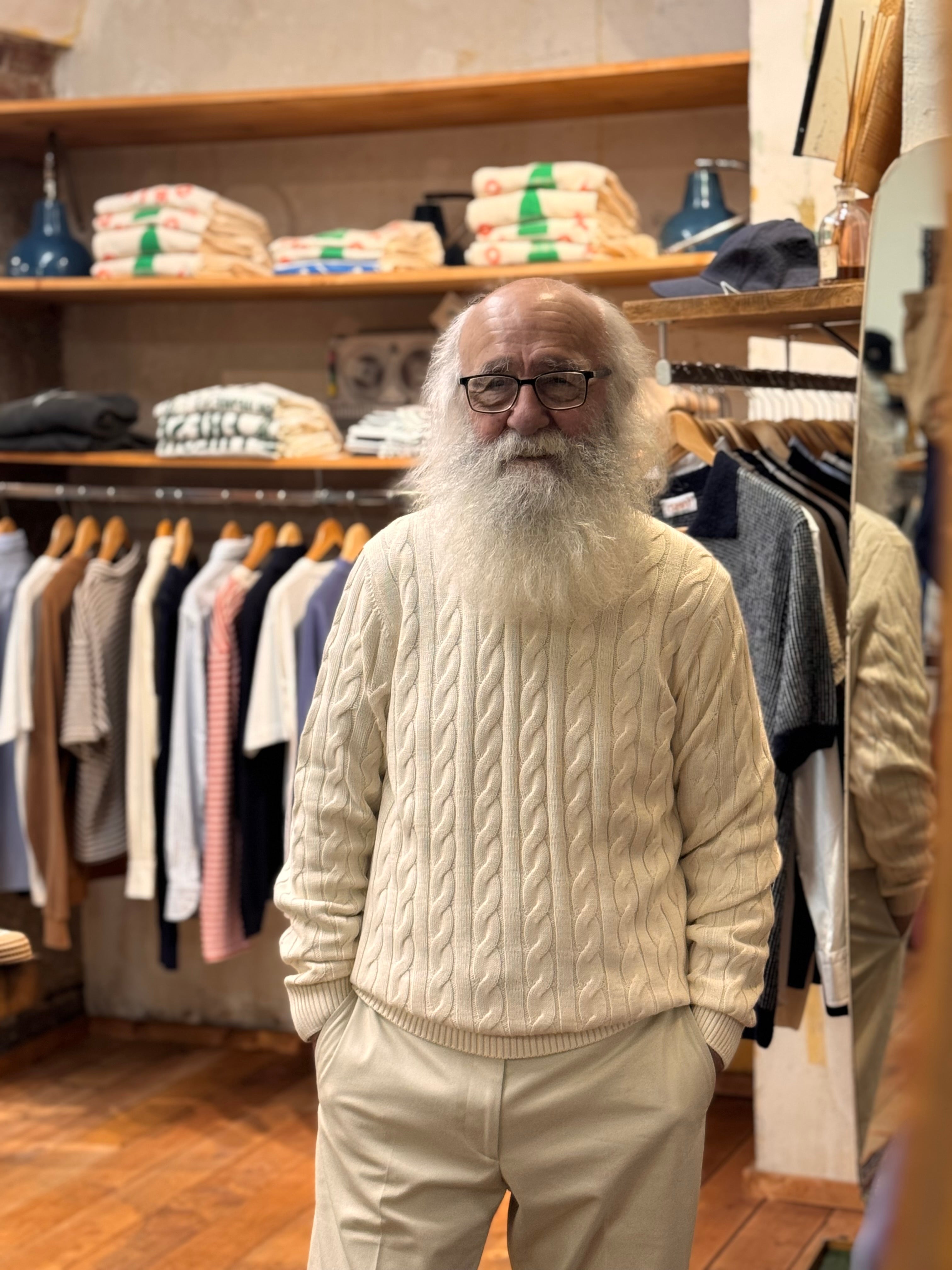 Pull en maille torsadée en coton blanc NEUF