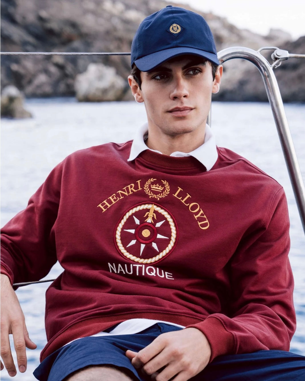 HENRI LLOYD Nautique Crew Neck Sweat In Freo Red