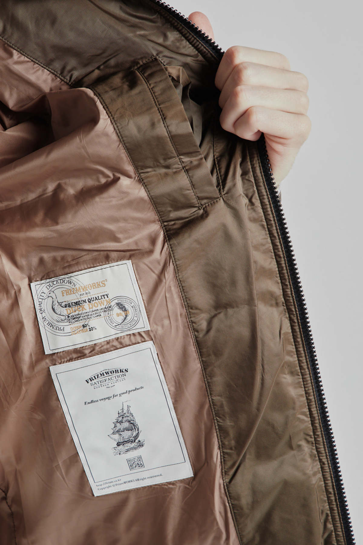 FRIZMWORKS Altavia Down Jacket Brown