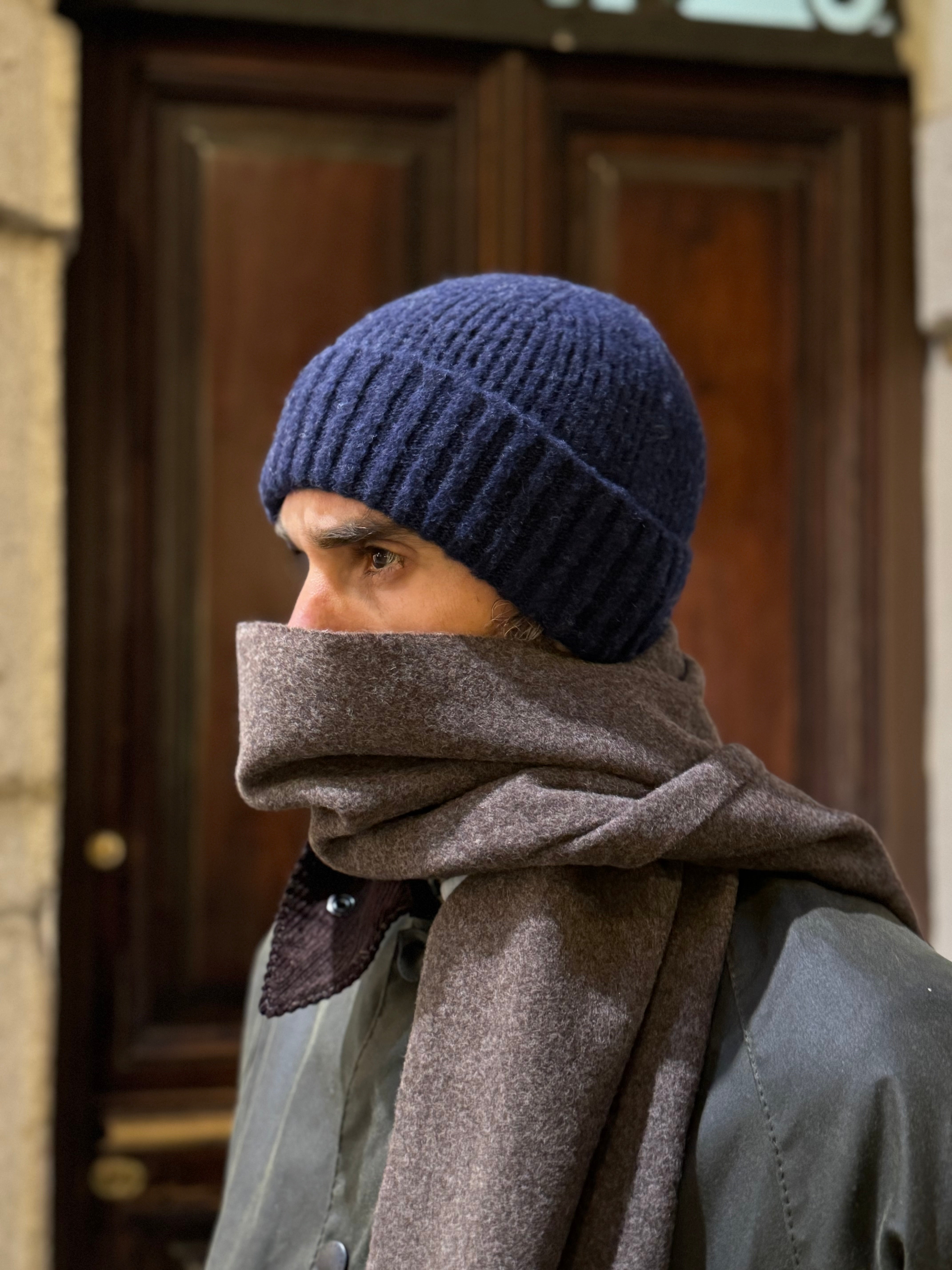 Berretto in lana scozzese FRESH Bob in blu Oxford