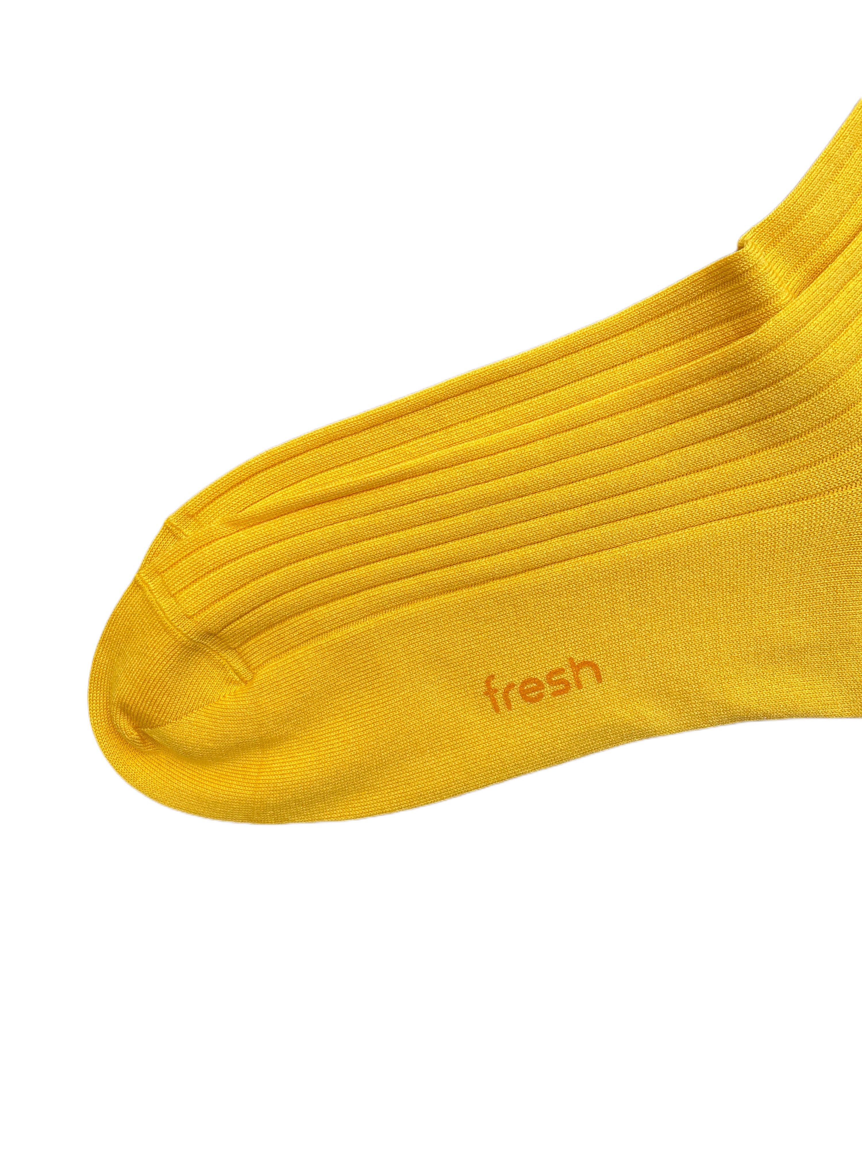 Chaussettes mi-mollet en coton FRESH en jaune
