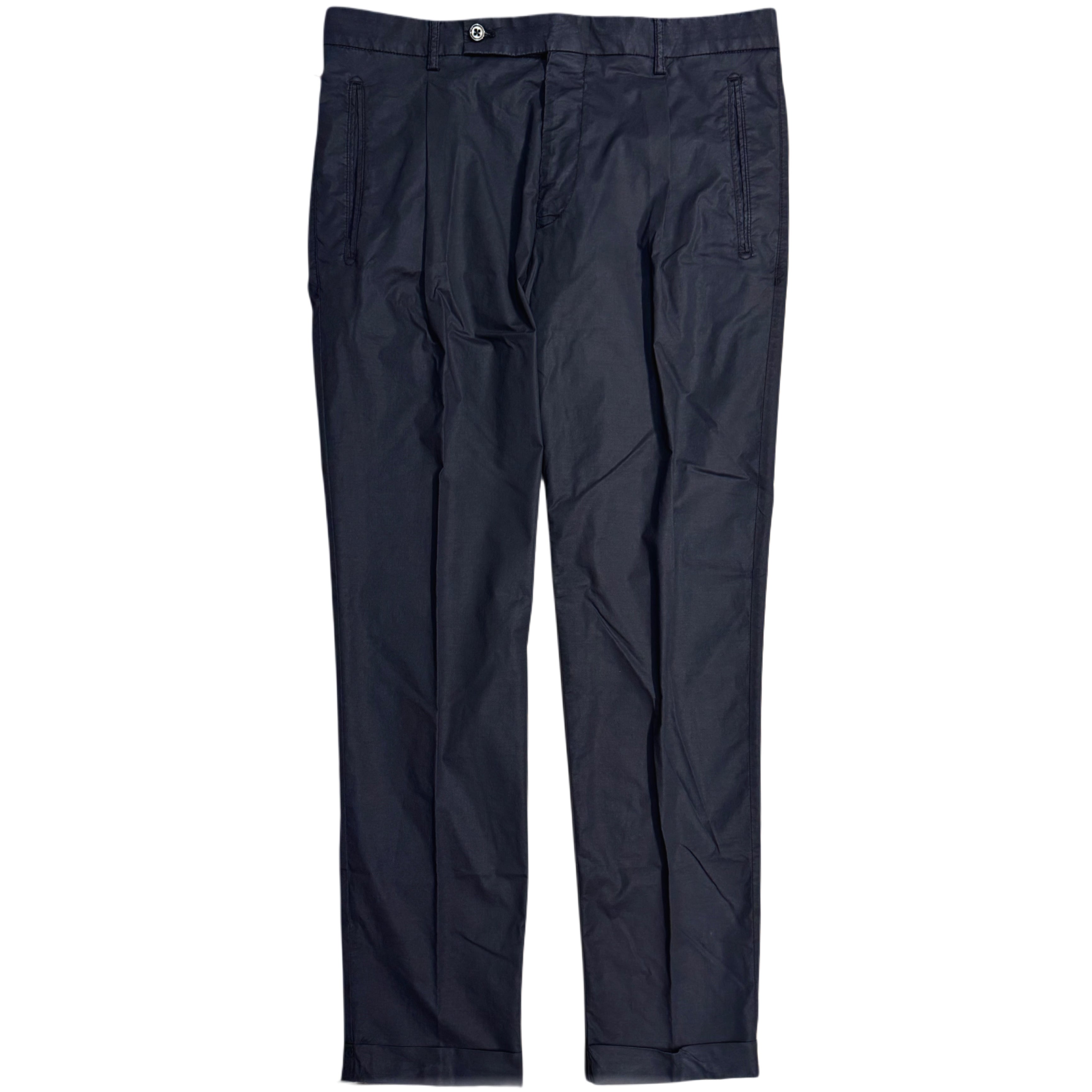 Pantaloni chino a pieghe FRESH Nervi in cotone lyocell in blu scuro
