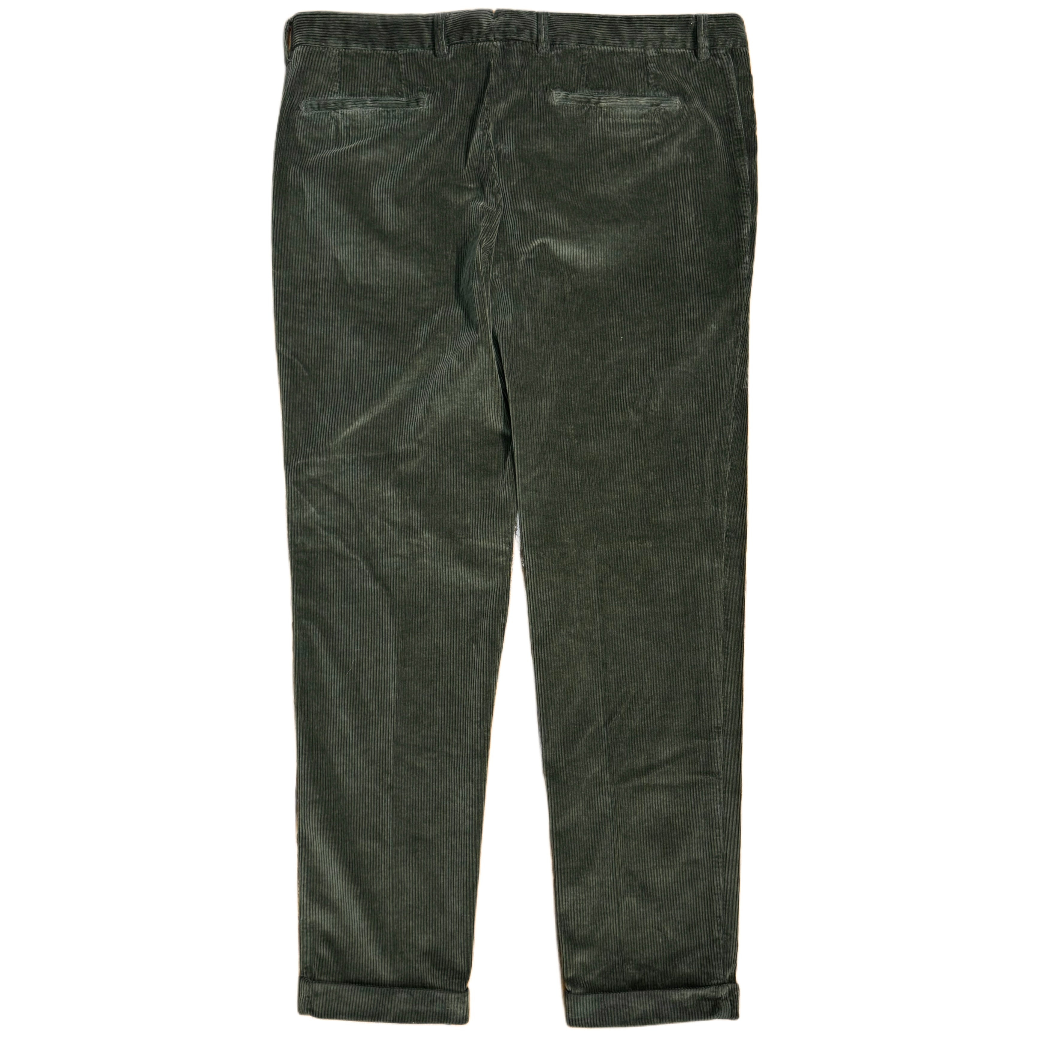 Pantaloni chino a pieghe in velluto a coste FRESCO in verde militare