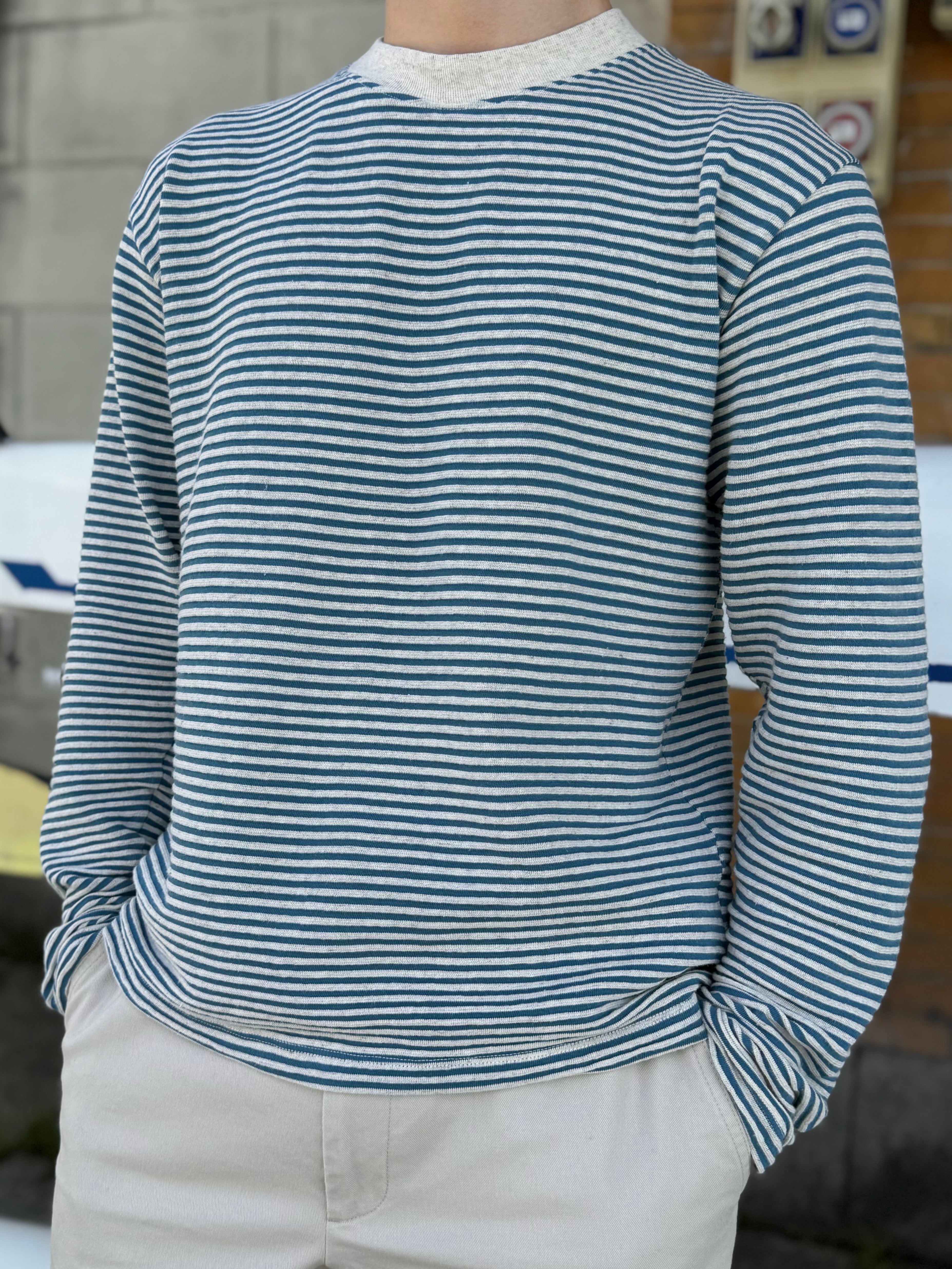 FRESH Marina Long Sleeve Striped T-Shirt in Royal Blue