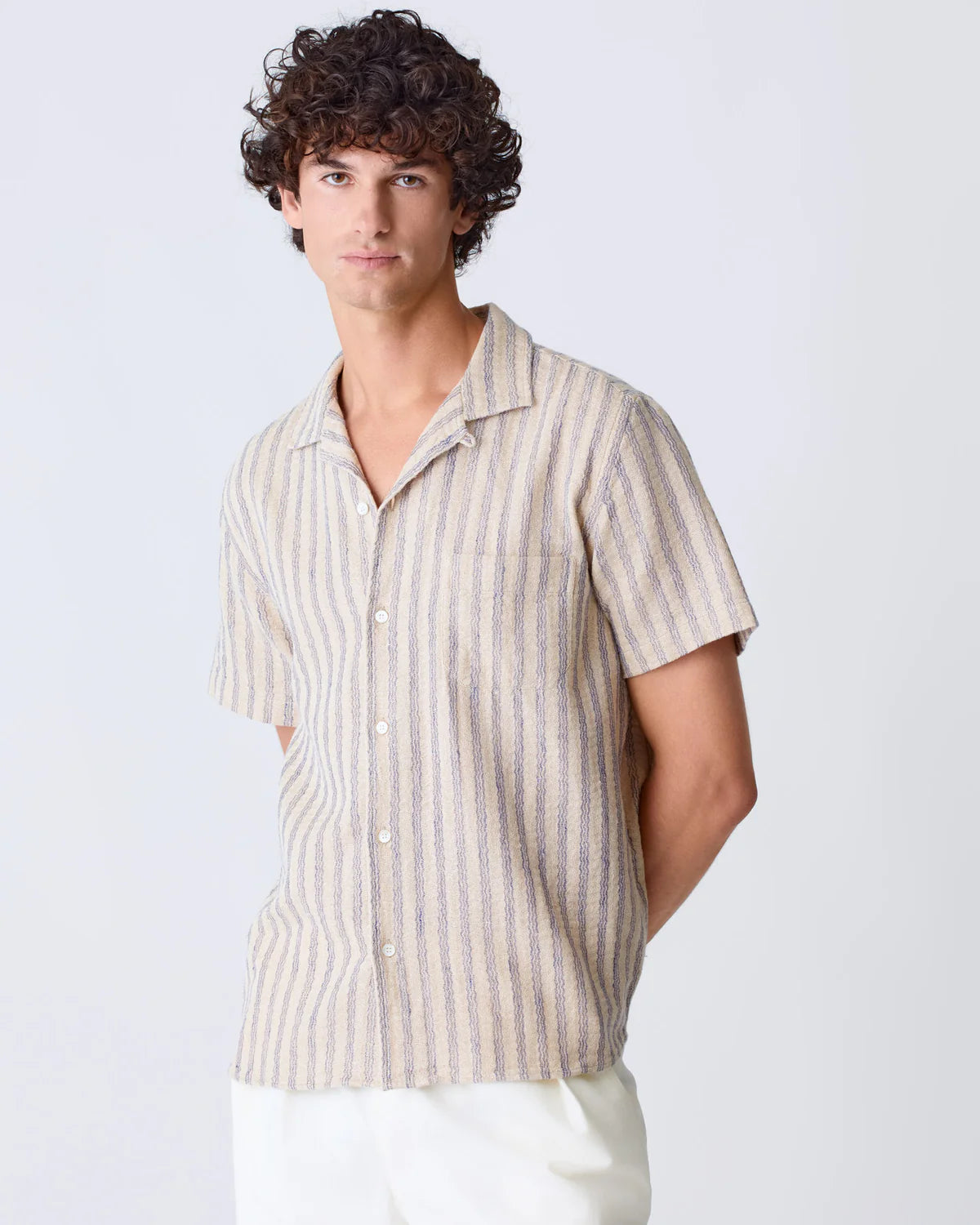 LA PAZ Silveira Blue Stripes Panama Shirt