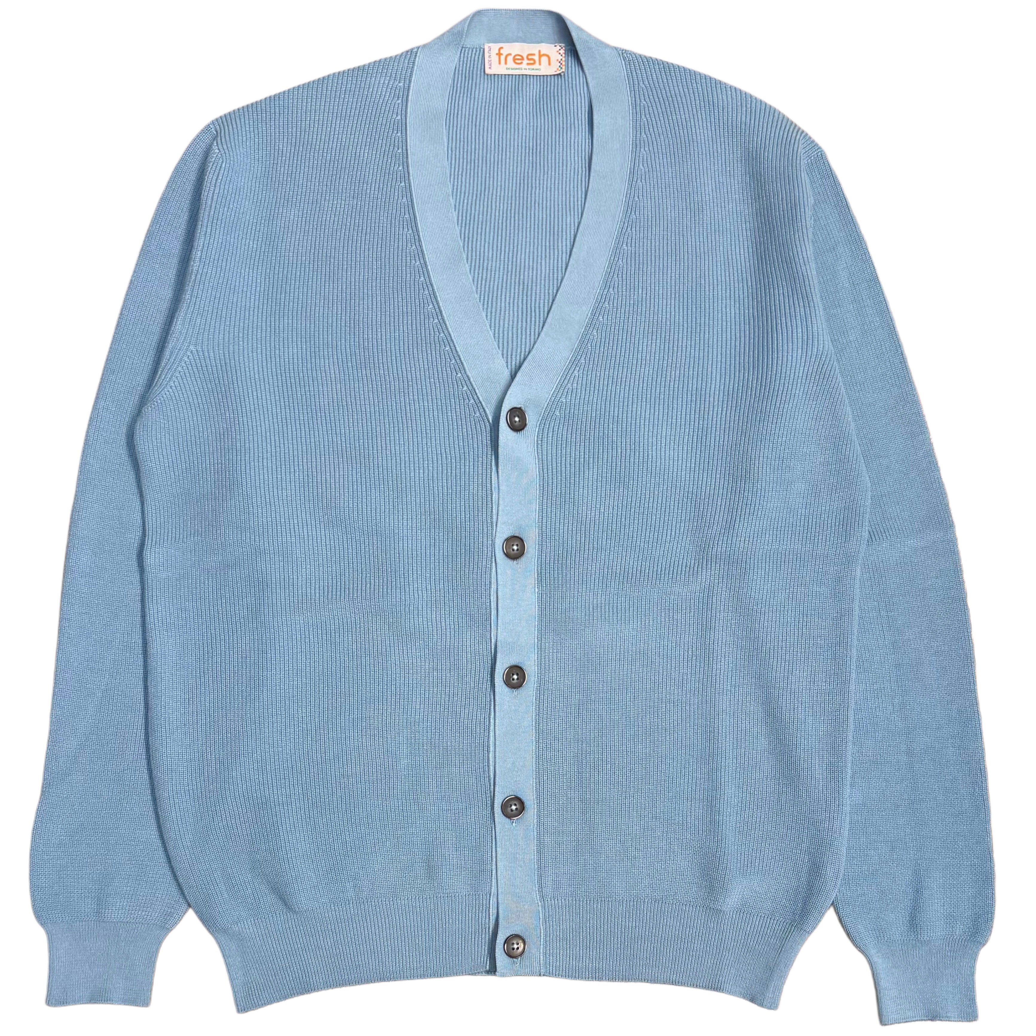 FRESH Scott Italian Cotton Cardigan in Baby Blue