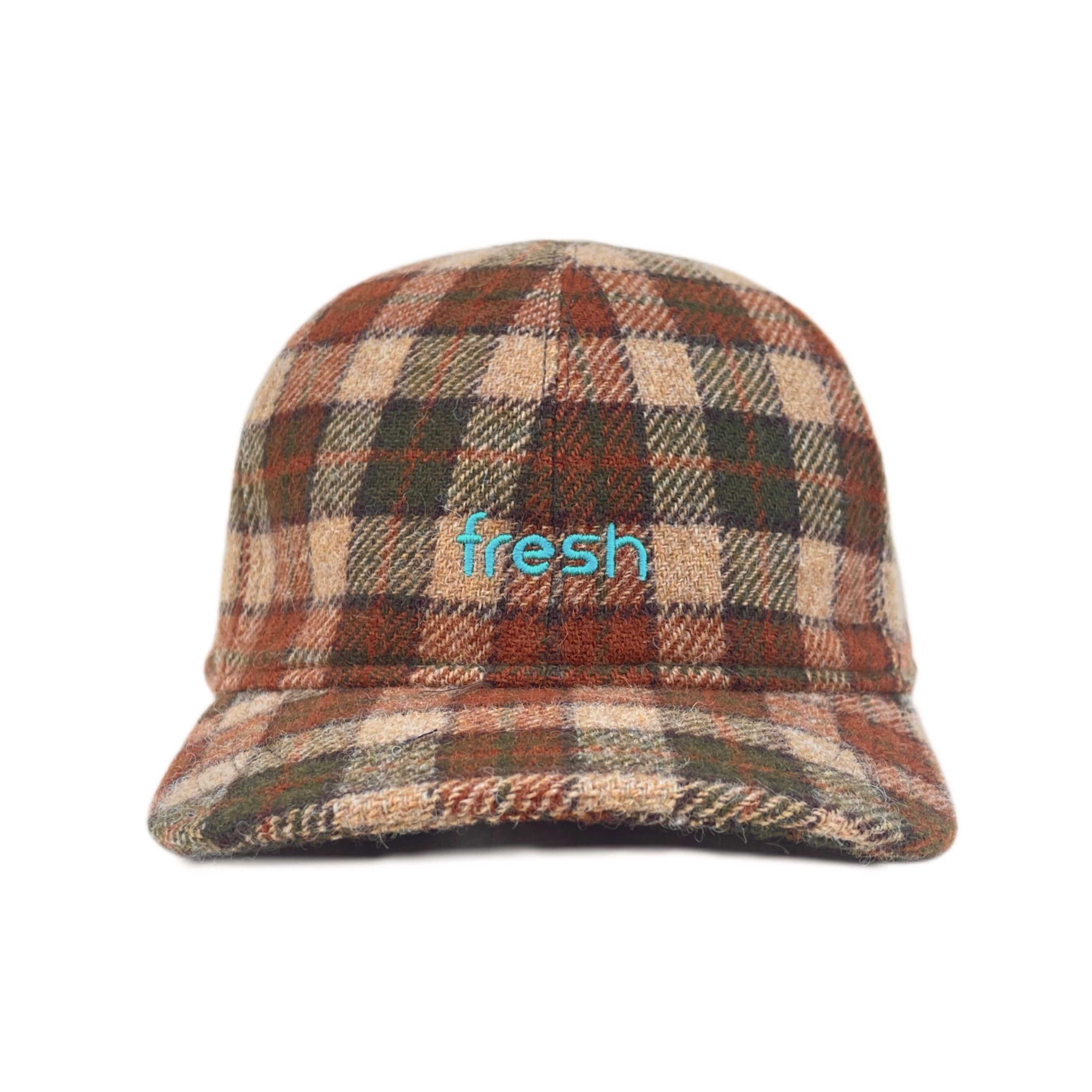 FRESH Shetland Wool Cap Tartan Brown