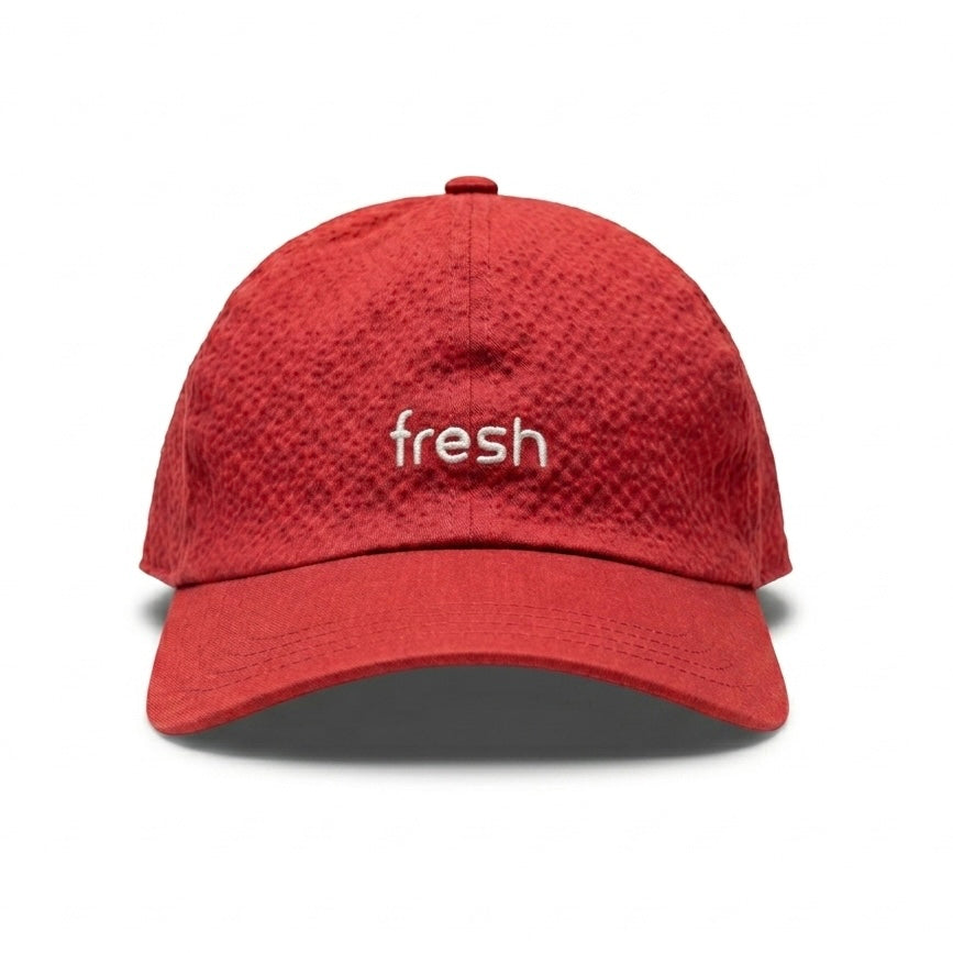 FRESH Seersucker Cap in Red