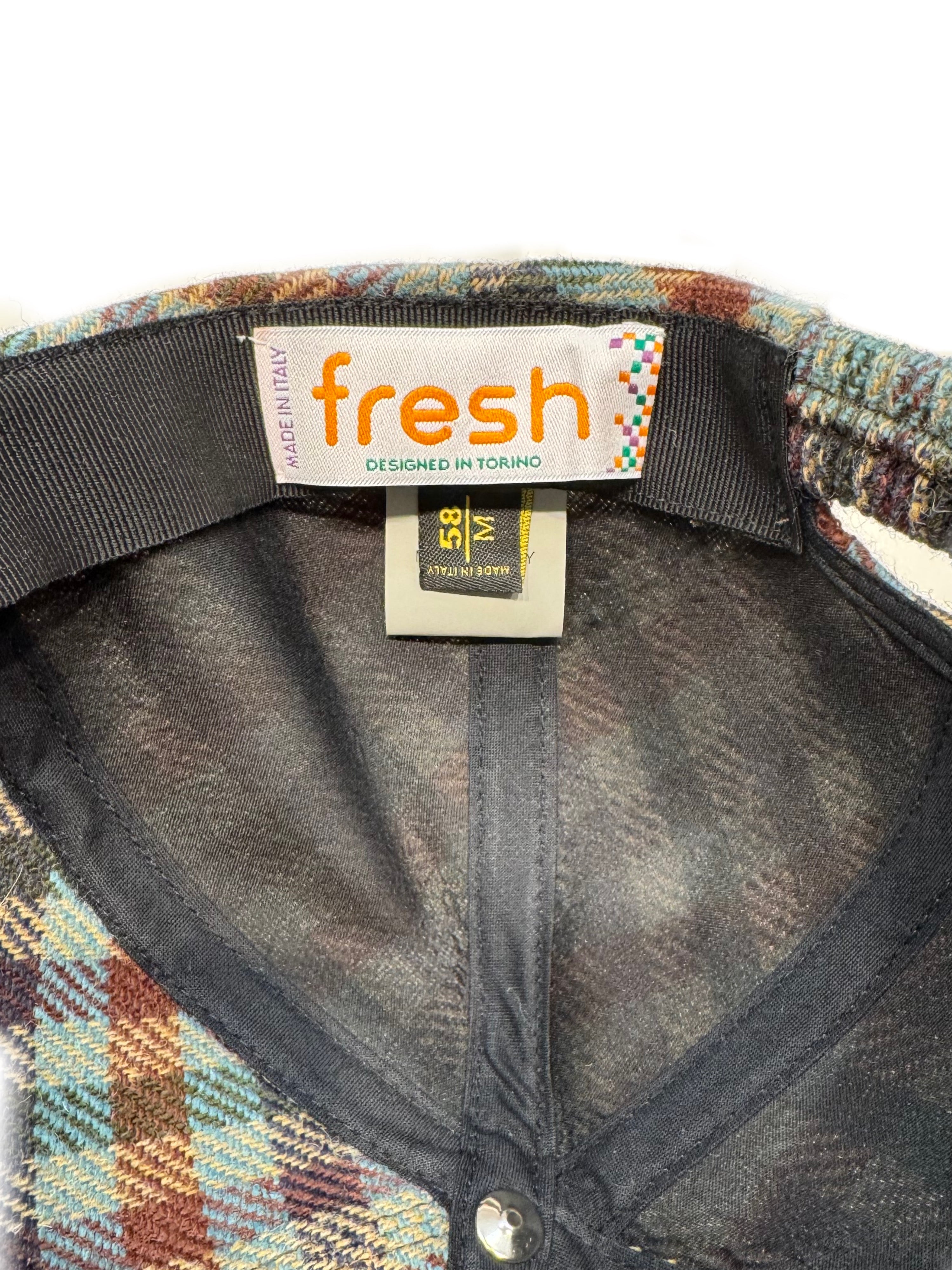 FRESH Six-Panel Pale Blue Tweed Cap