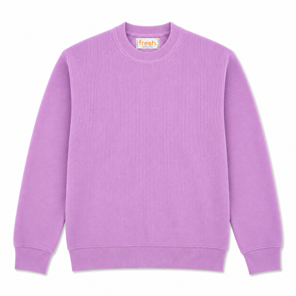 Maglione girocollo in cotone italiano FRESH René color lilla
