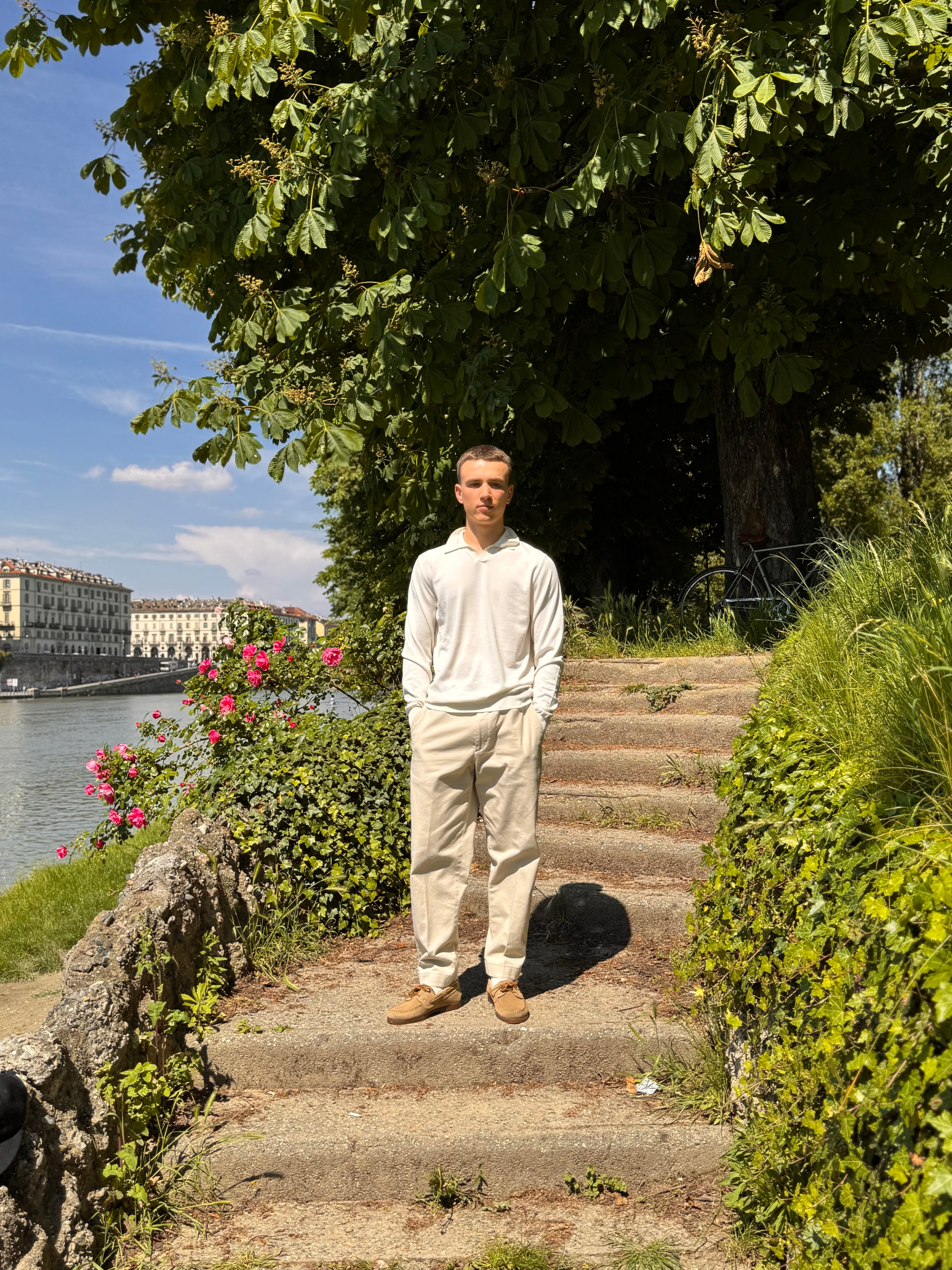 FRESH Morrissey Cotton Polo Shirt in White