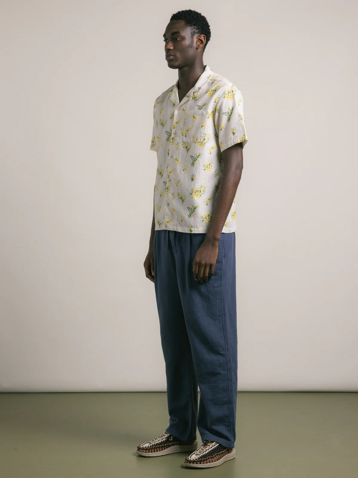 KESTIN Doune Pant in Navy Slub Cotton