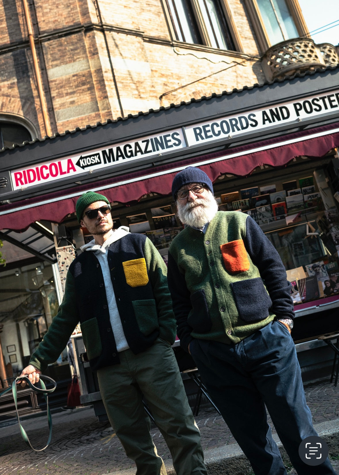 UNIVERSAL WORKS x Fresh Cardigan Wool Fleece Olive Rust