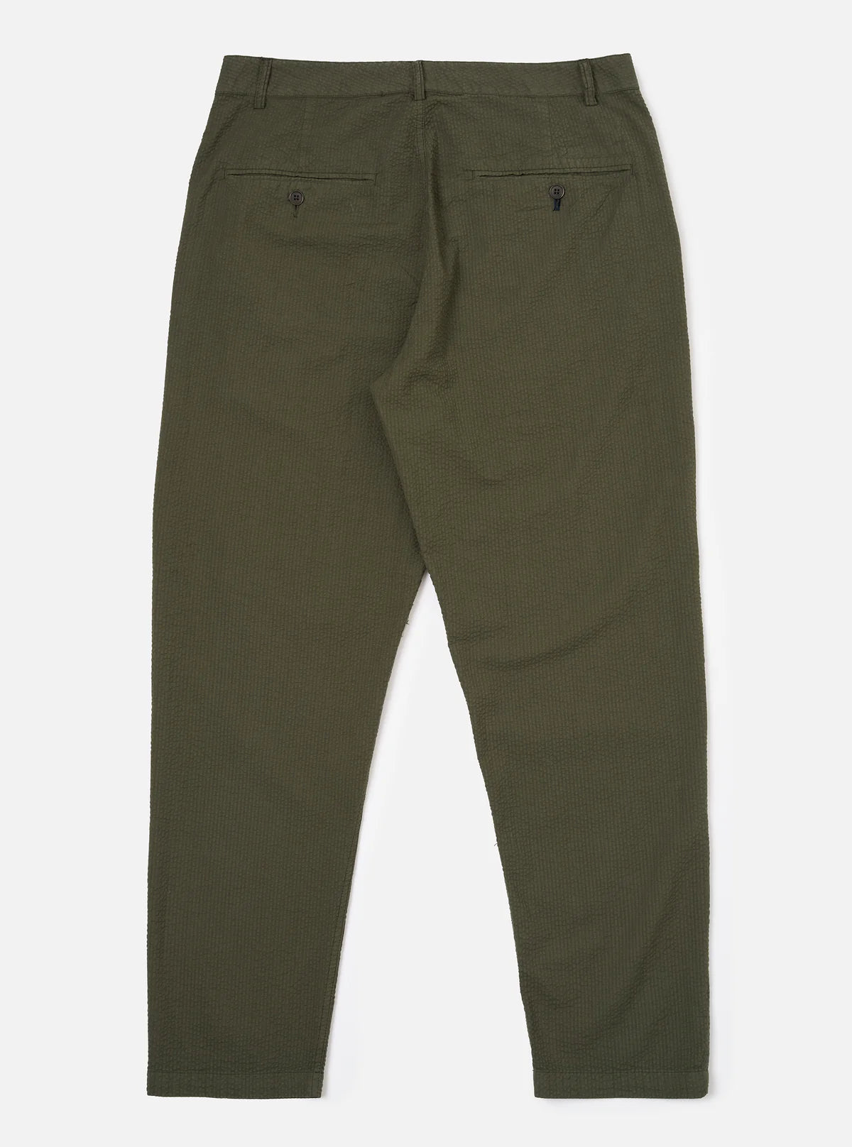 UNIVERSAL WORKS Chino Militare Seersucker Merida Oliva