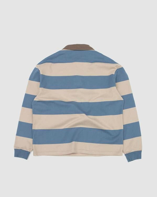 ANOTHER ASPECT Another Rugby Polo 1.0 Blue Sand Stripe