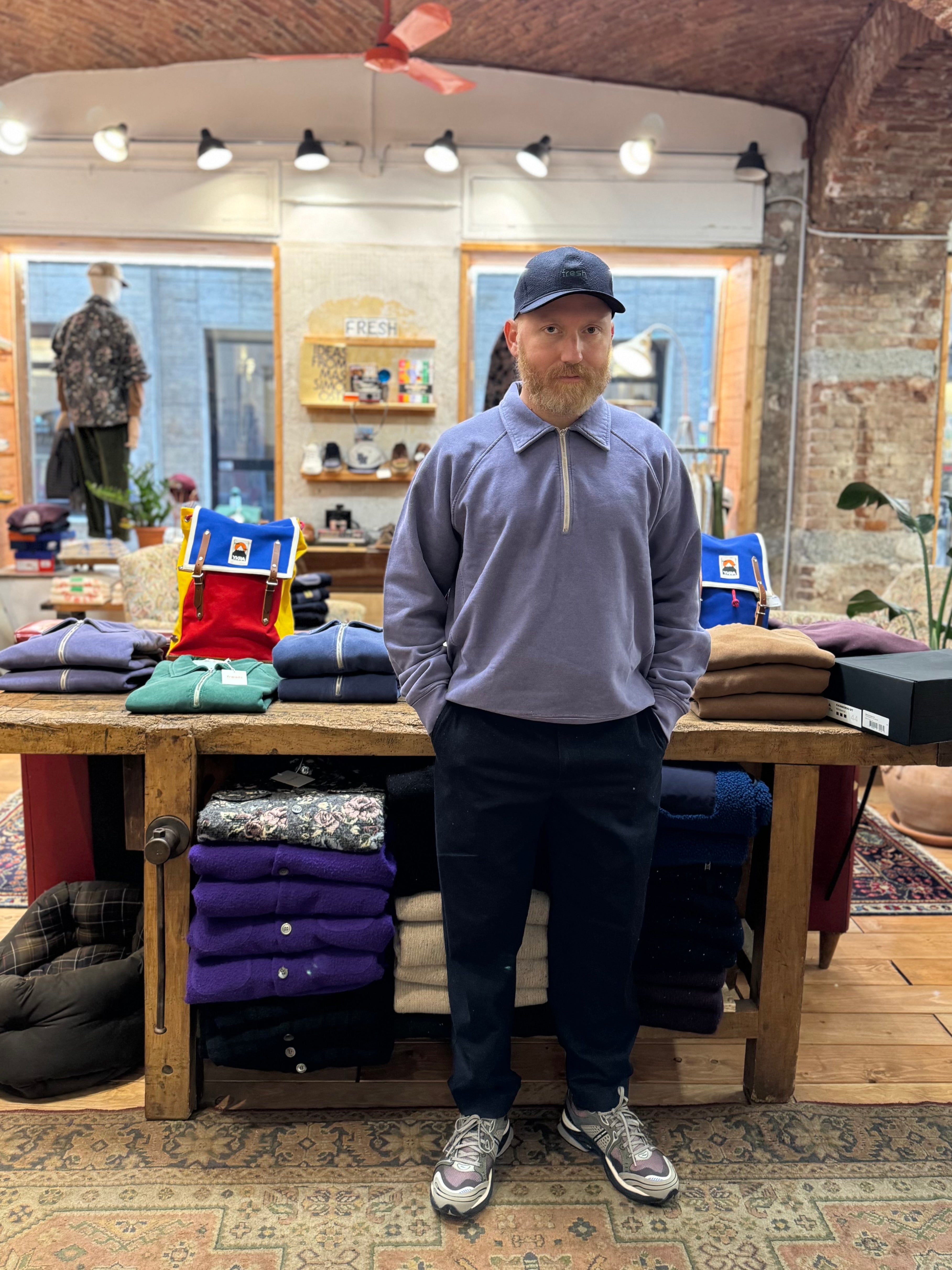 FRESH Ivy Plated Polo Sweatshirt in Purple