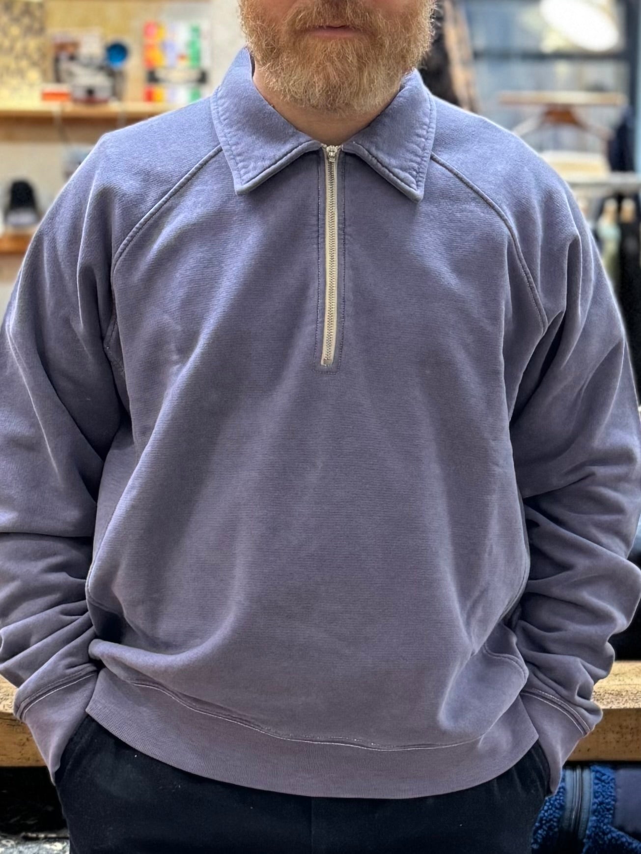 FRESH Ivy Plated Polo Sweatshirt in Purple