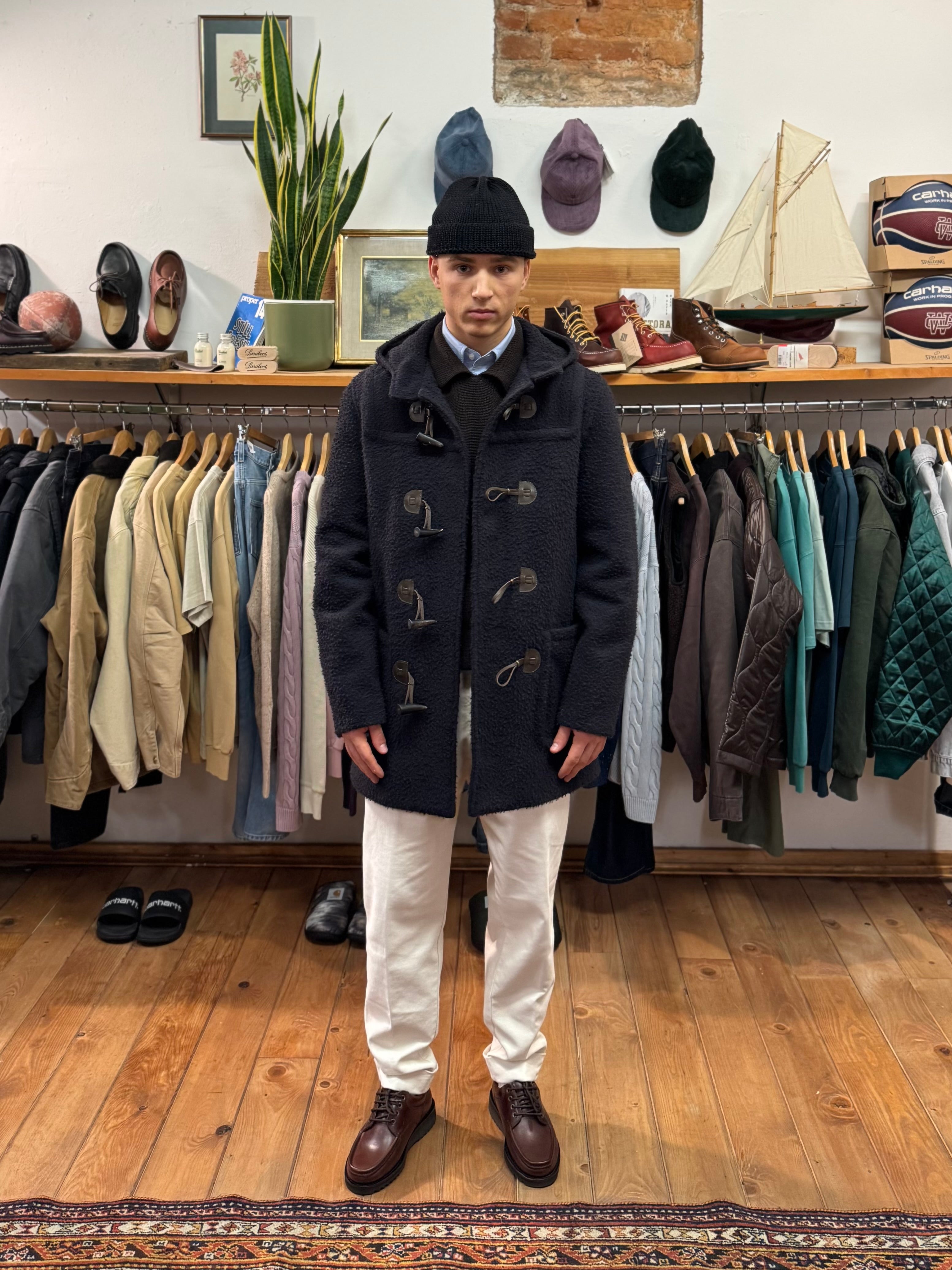 FRESH Montgomery Duffle Coat Casentino Wool in Dark Navy