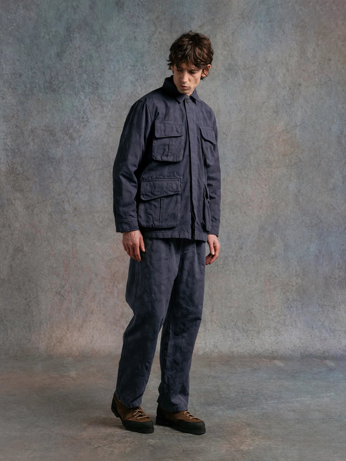 Giacca KESTIN Tyndrum in cotone ripstop jacquard blu navy