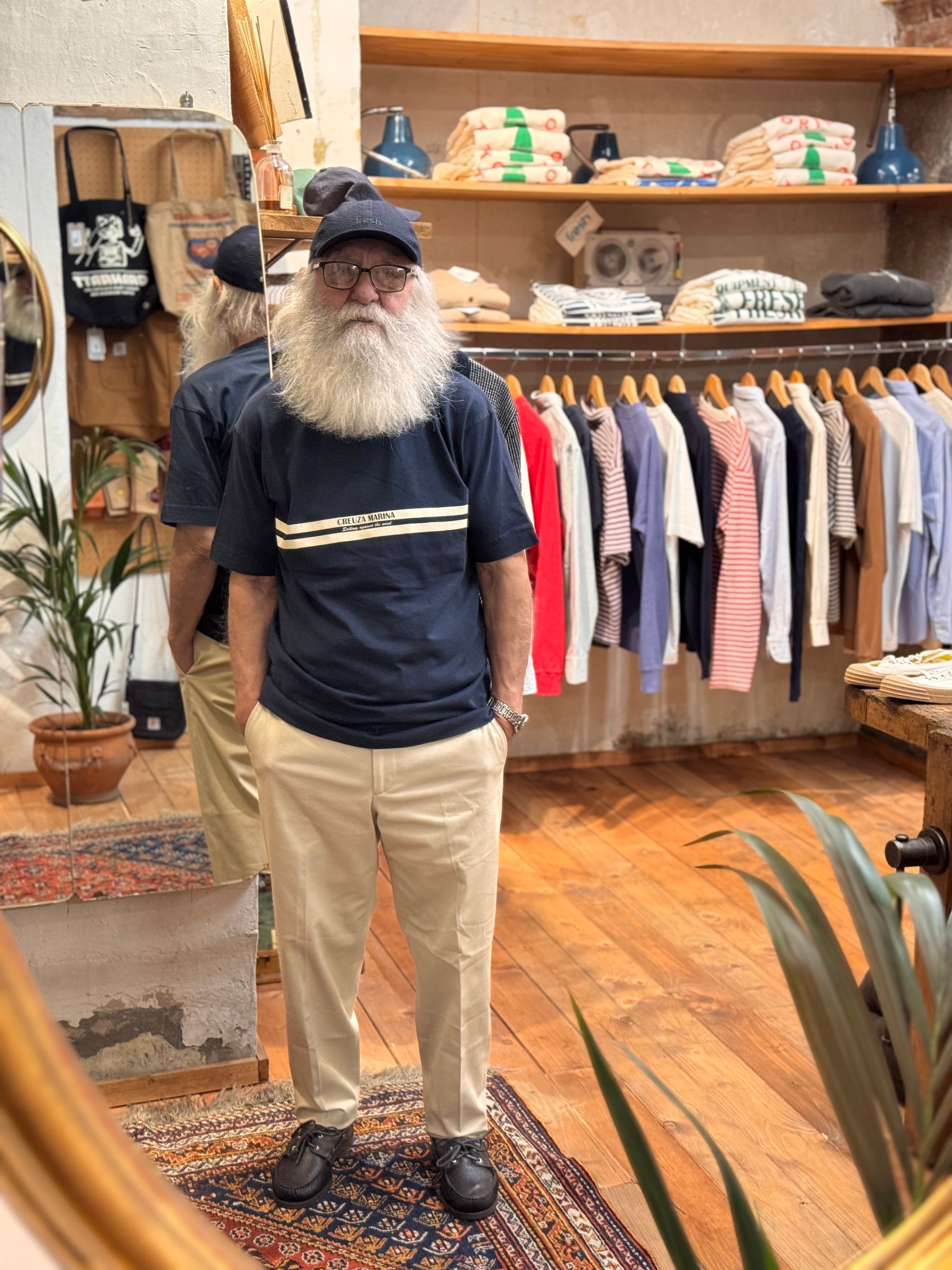 T-shirt in cotone FRESH Creuza Marina blu navy